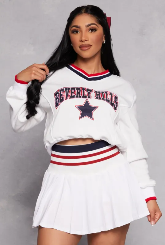 City Varsity Graphic V Neck Pullover Sweatshirt sold by Rainbow