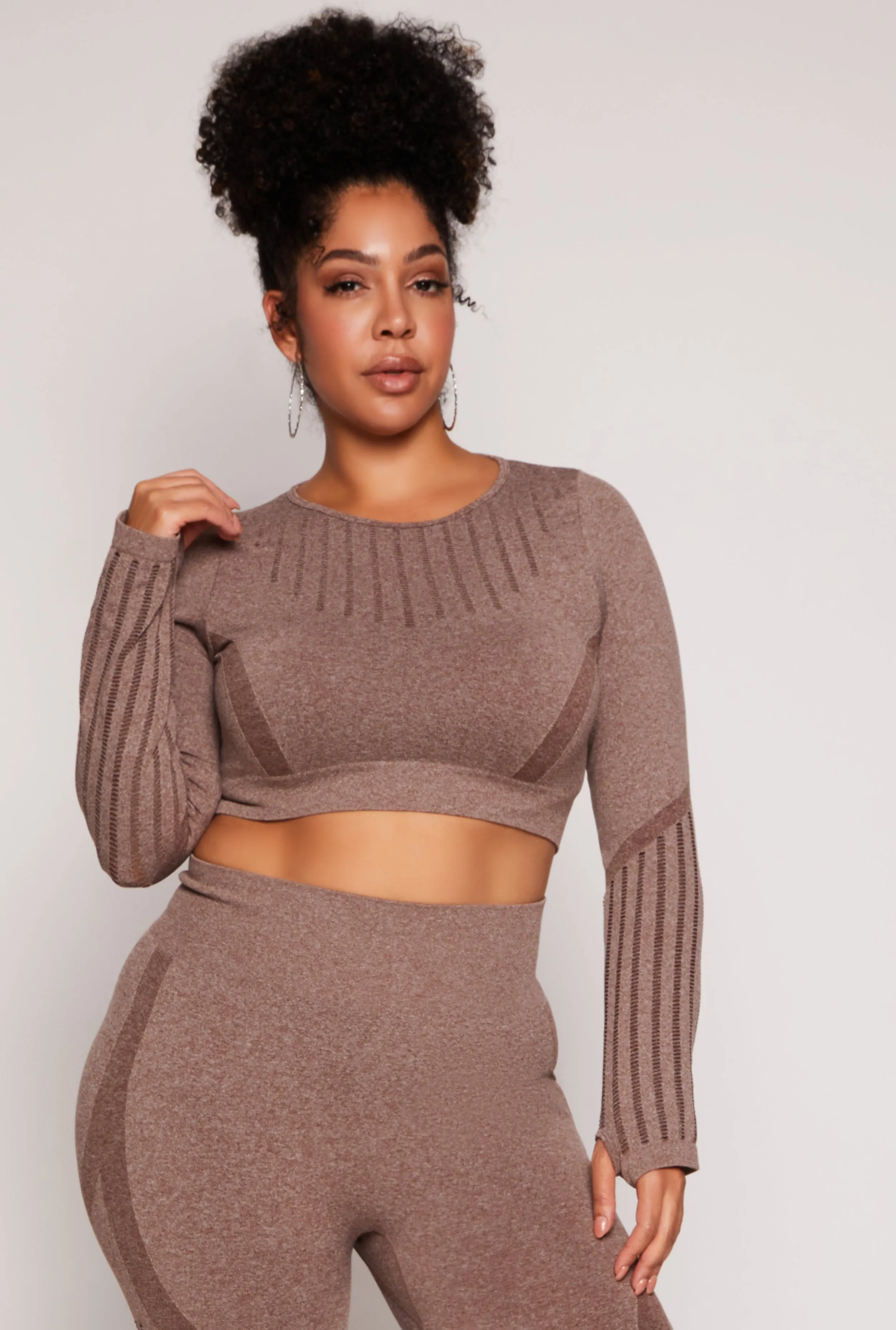 Plus Size Seamless Laser Cut Active Top sold by Rainbow