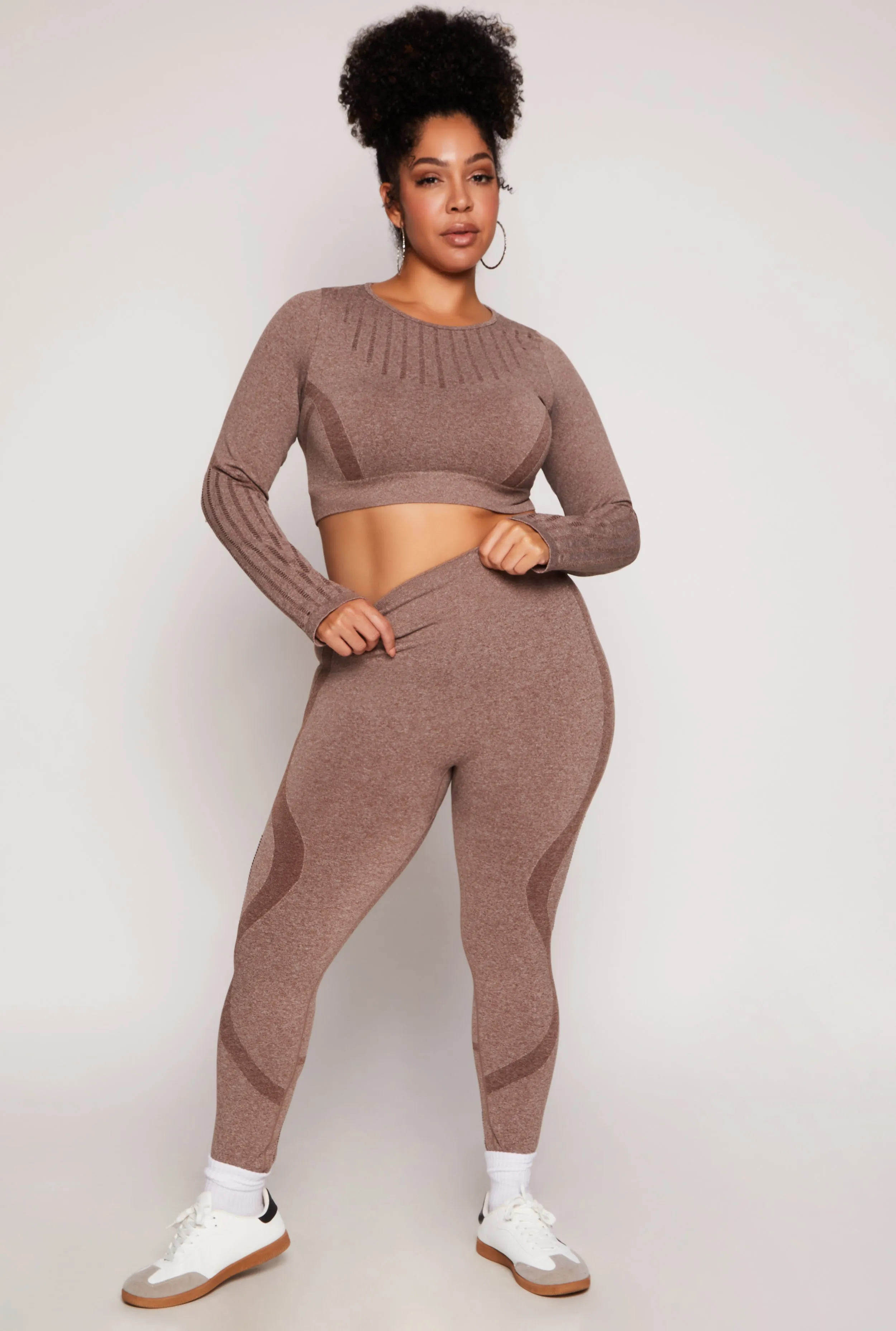 Plus Size Seamless Laser Cut Active Top sold by Rainbow product image thumbnail 2