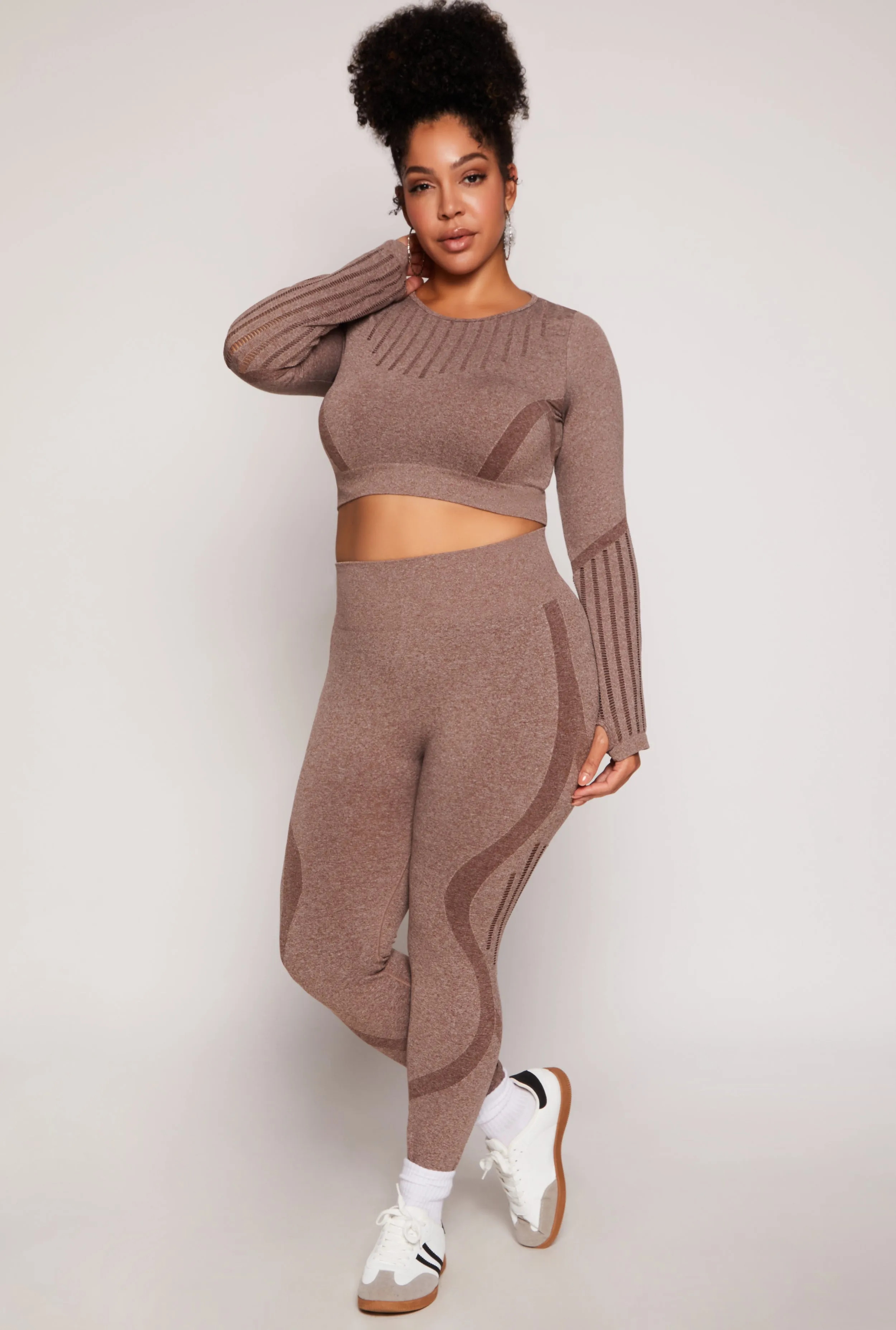 Plus Size Seamless Laser Cut Leggings sold by Rainbow