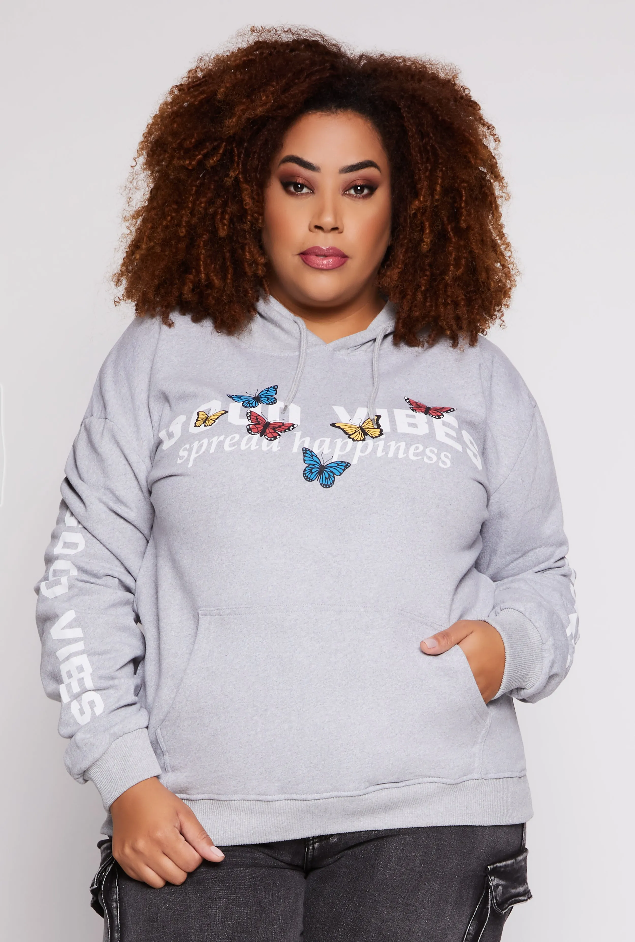 Plus Size Good Vibes 93 Hoodie sold by Rainbow