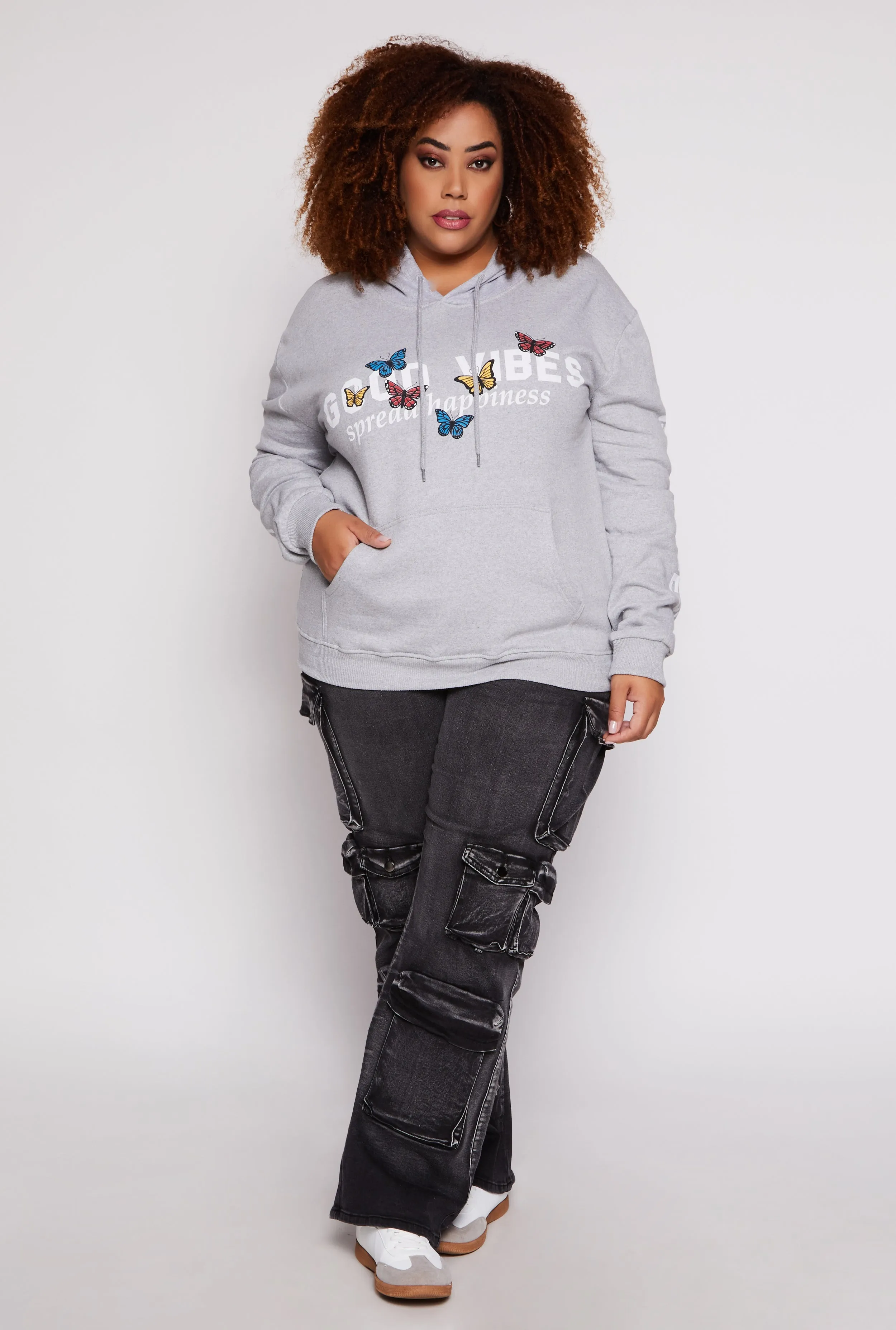 Plus Size Good Vibes 93 Pullover Hoodie sold by Rainbow product image thumbnail 2