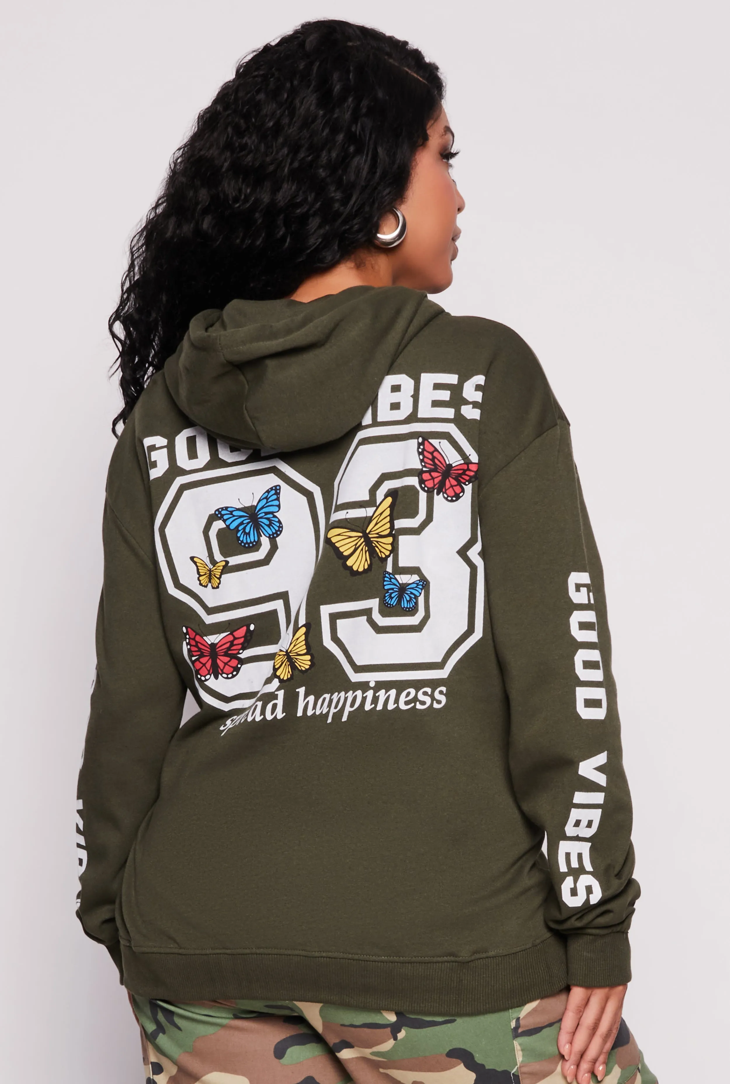 Plus Size Good Vibes 93 Pullover Hoodie sold by Rainbow product image thumbnail 3