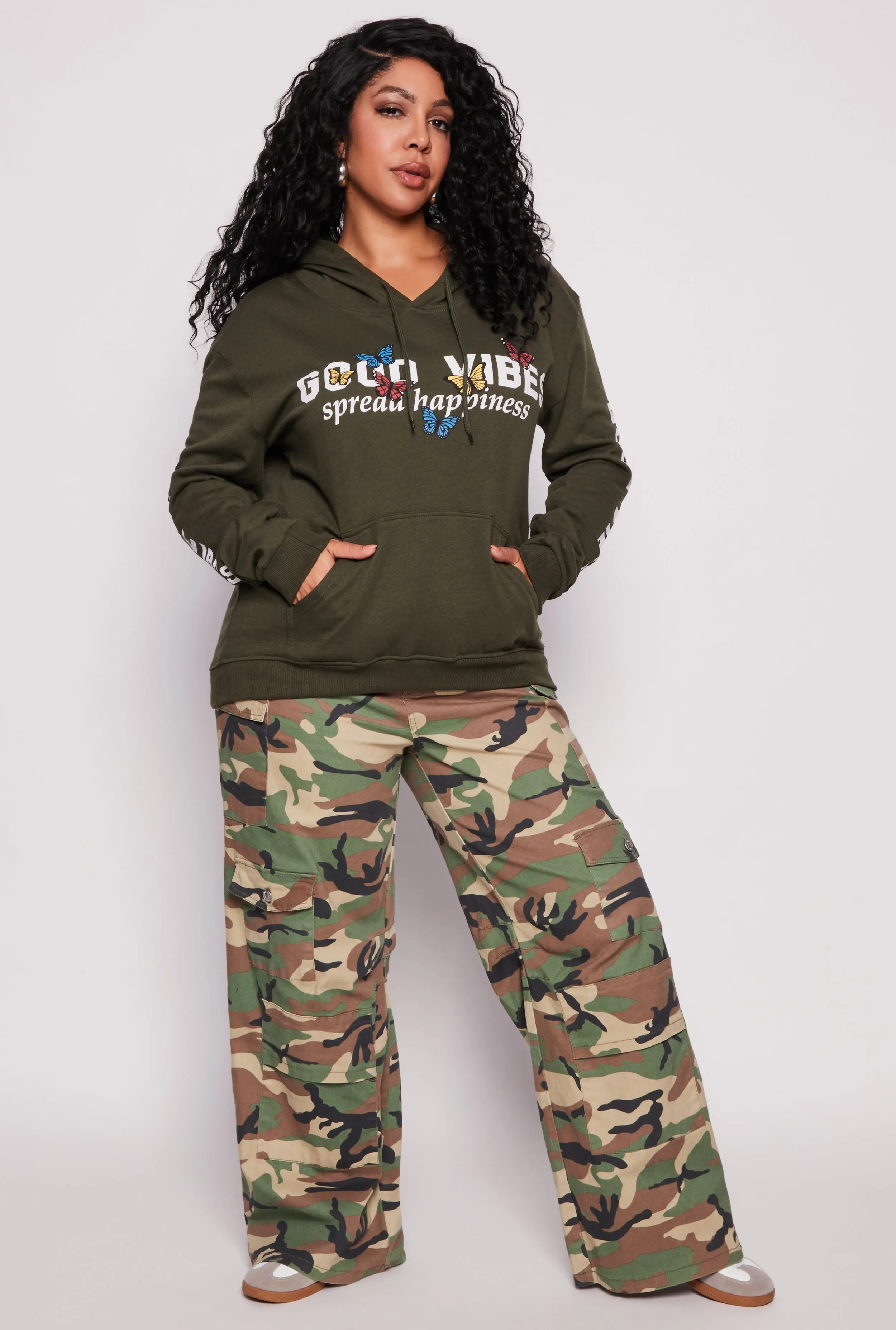 Plus Size Good Vibes 93 Pullover Hoodie sold by Rainbow product image thumbnail 2