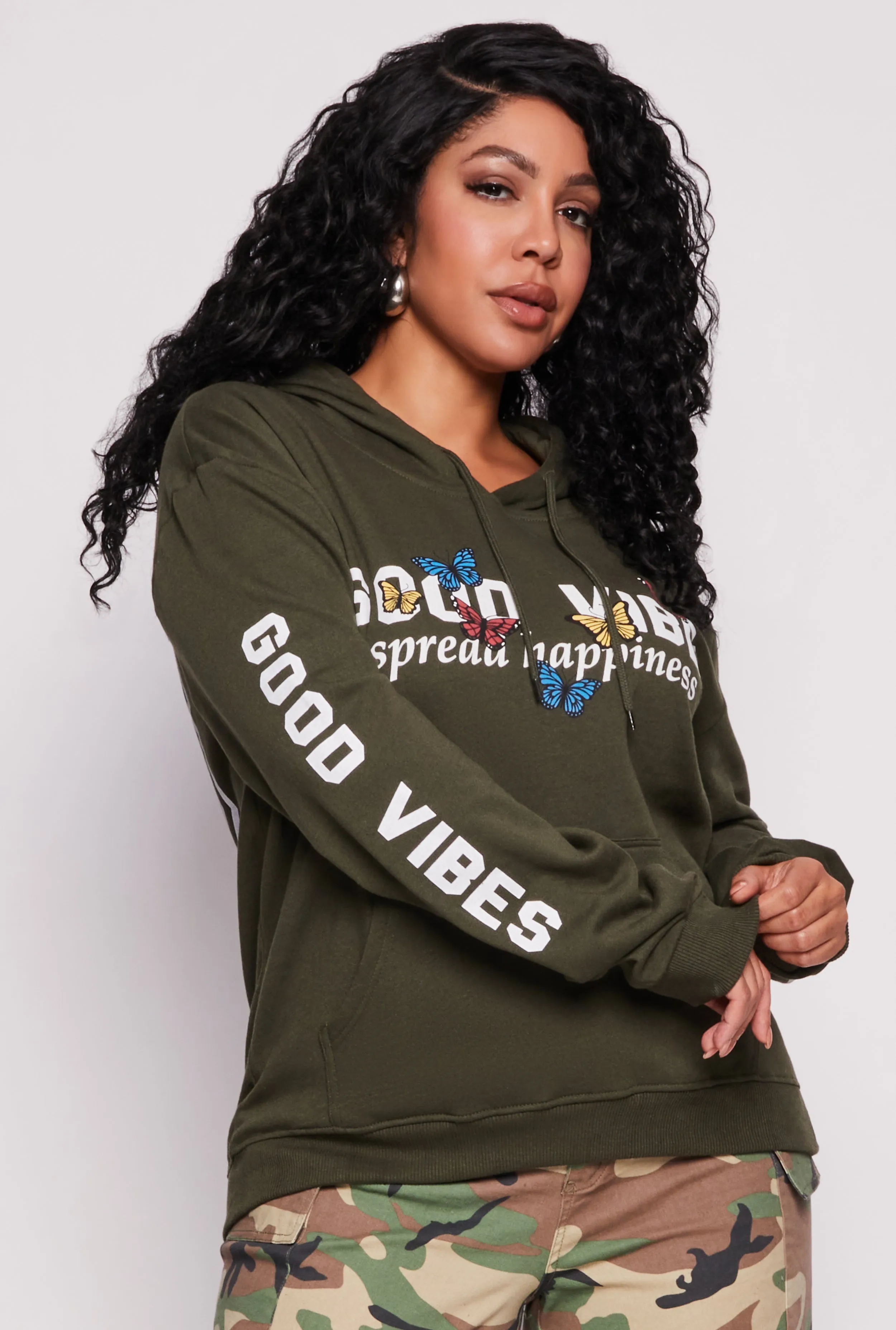 Plus Size Good Vibes 93 Pullover Hoodie sold by Rainbow