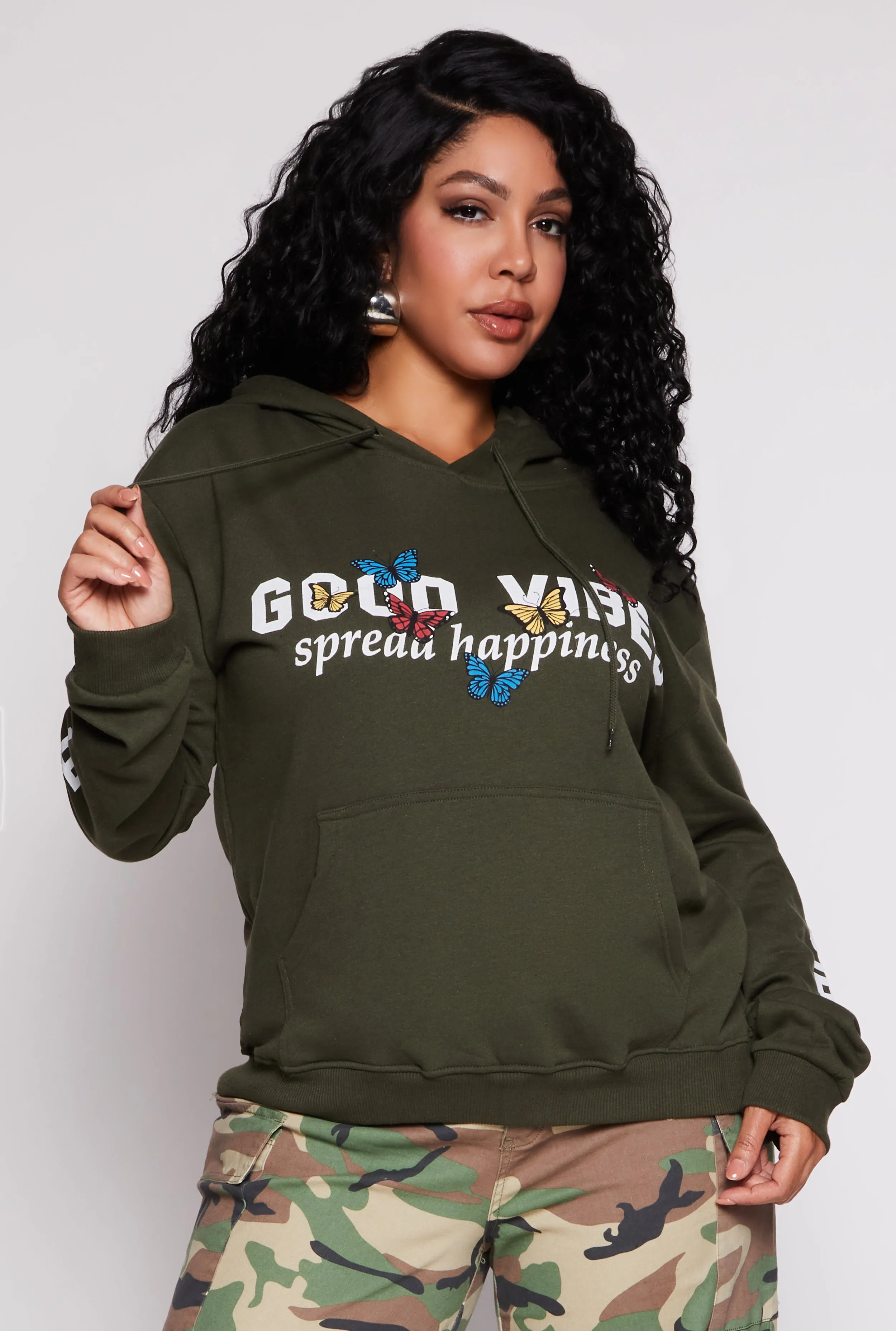Plus Size Good Vibes 93 Hoodie sold by Rainbow