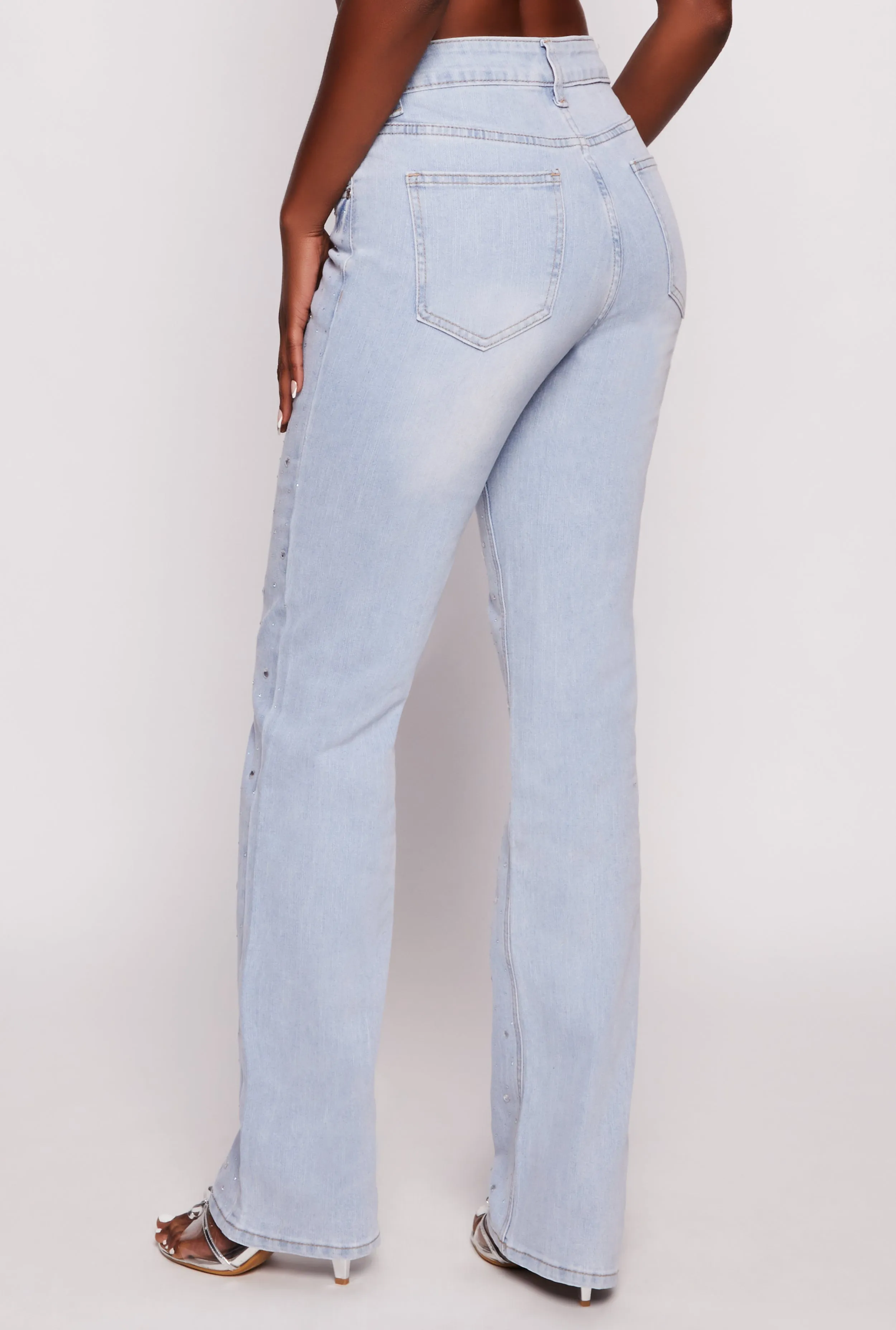 Rhinestone Straight Leg Jeans sold by Rainbow product image thumbnail 3