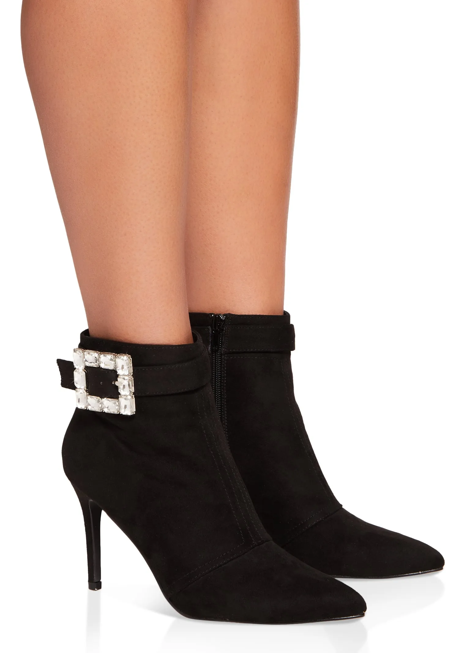 Rhinestone Buckle Stiletto Booties sold by Rainbow product image thumbnail 2