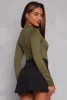 Zip Front Mock Neck Long Sleeve Bodysuit sold by Rainbow