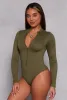 Zip Front Mock Neck Long Sleeve Bodysuit sold by Rainbow