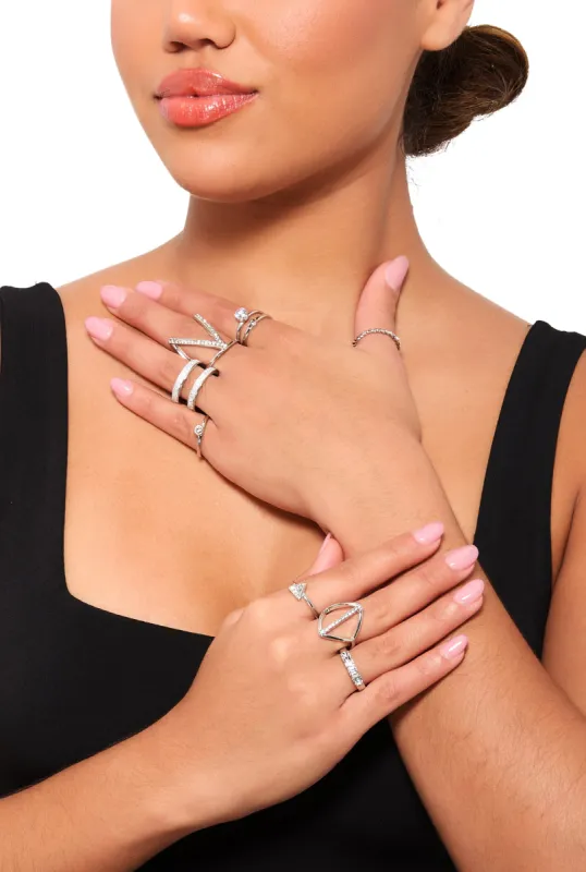 Cubic Zirconia Assorted Rings Set of 9 sold by Rainbow