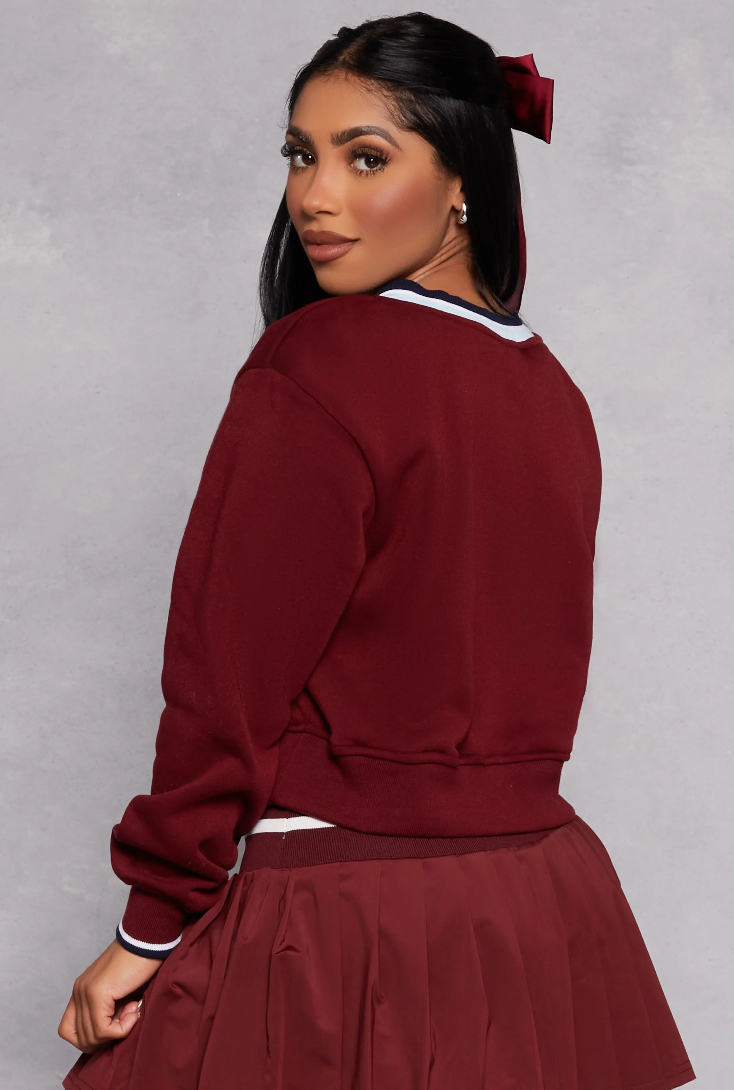 City Varsity Graphic V Neck Pullover Sweatshirt sold by Rainbow product image thumbnail 3