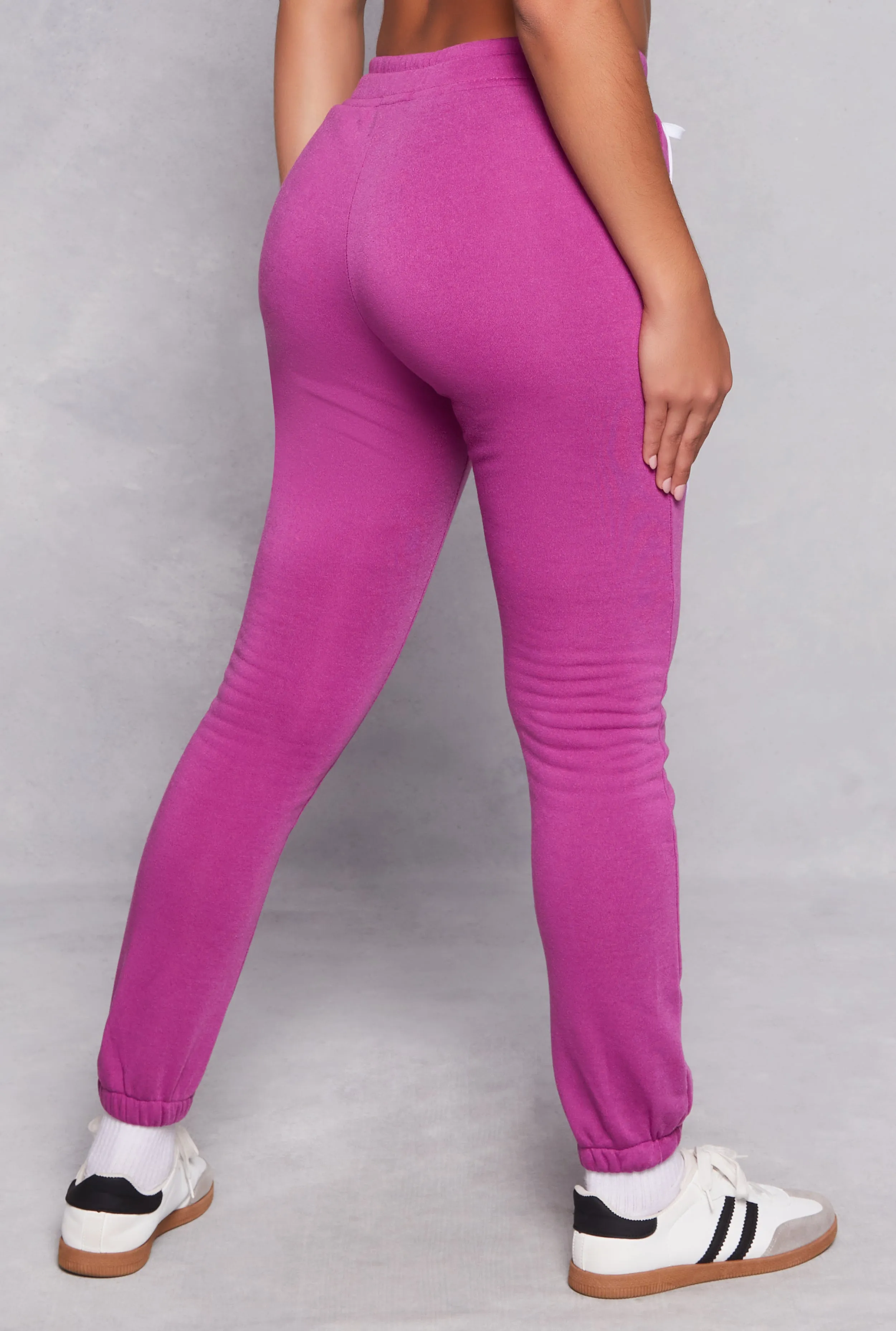 Fleece Drawstring Contrast Piping Joggers sold by Rainbow product image thumbnail 3