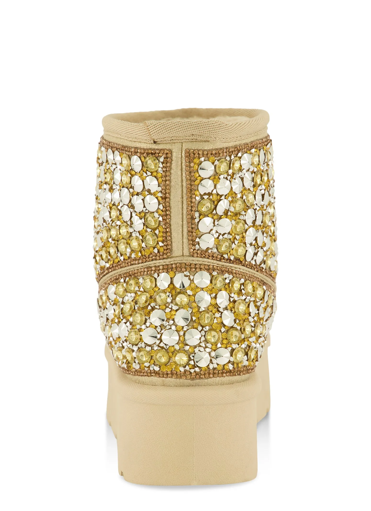 Faux Fur Lined Studded Platform Ankle Booties sold by Rainbow product image thumbnail 3