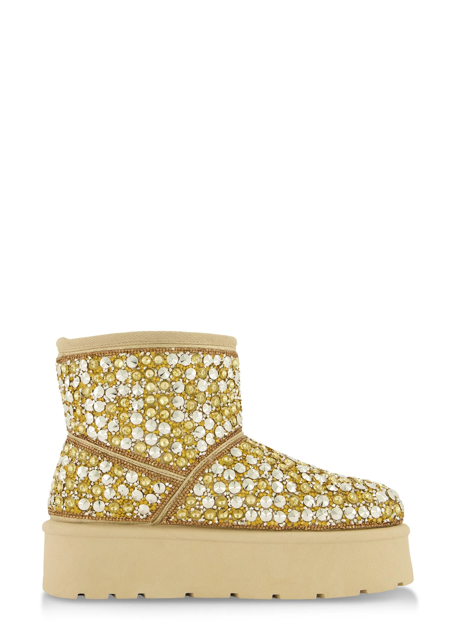 Faux Fur Lined Studded Platform Ankle Booties sold by Rainbow product image thumbnail 2