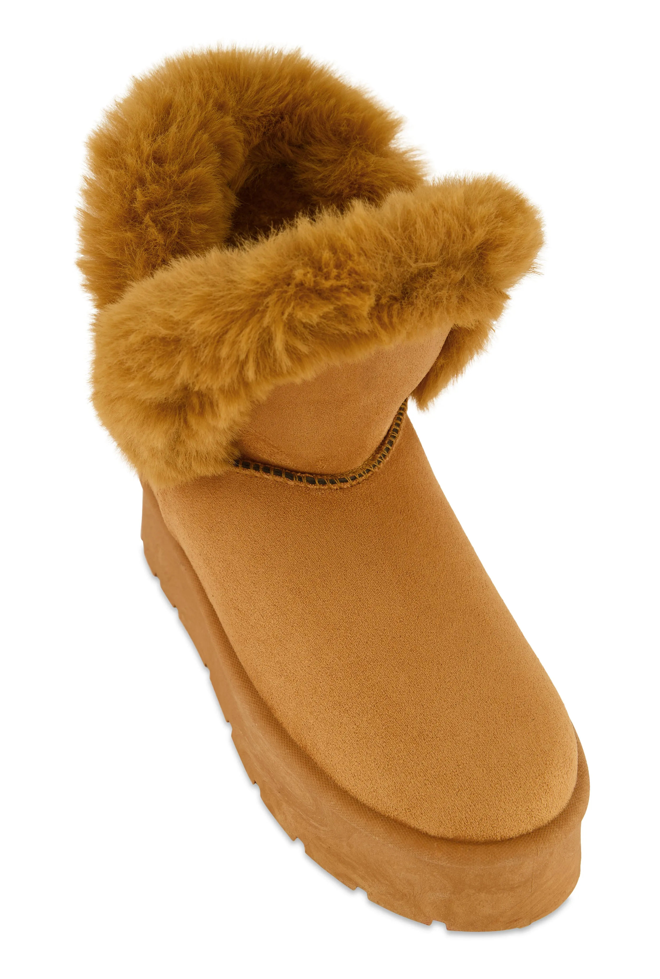 Faux Fur Lined Platform Boots sold by Rainbow