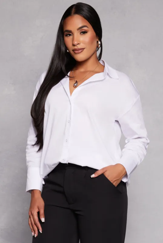 Long Sleeve Button Front Tunic Shirt sold by Rainbow