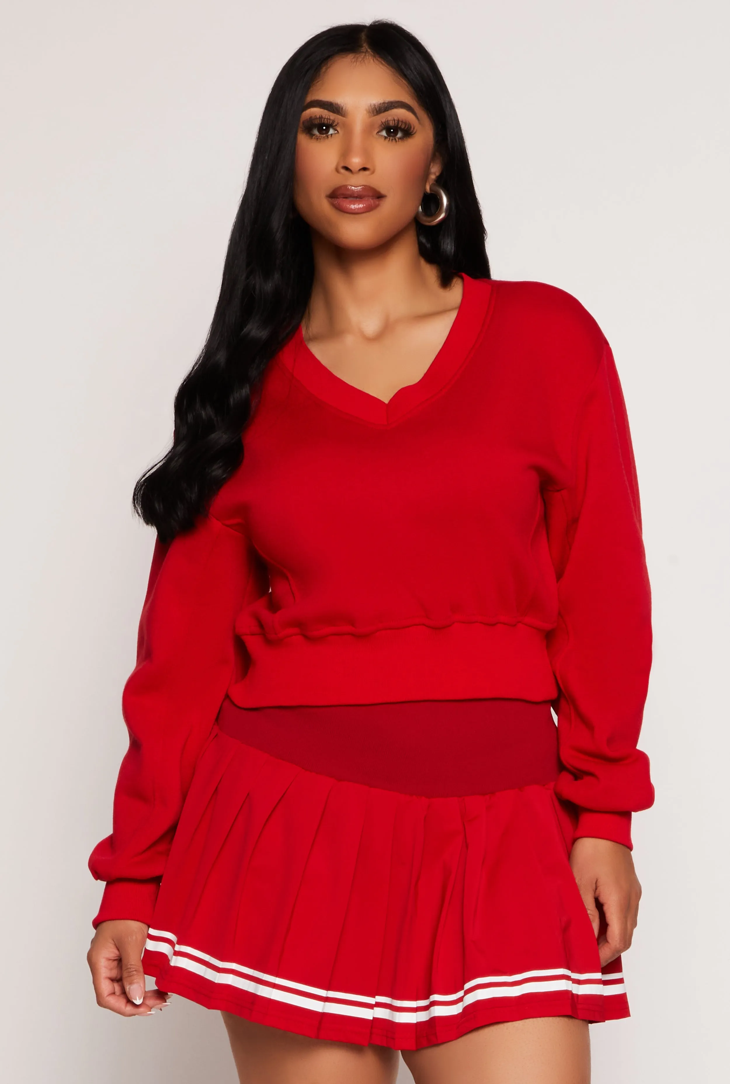 Fleece V Neck Pullover Sweatshirt sold by Rainbow