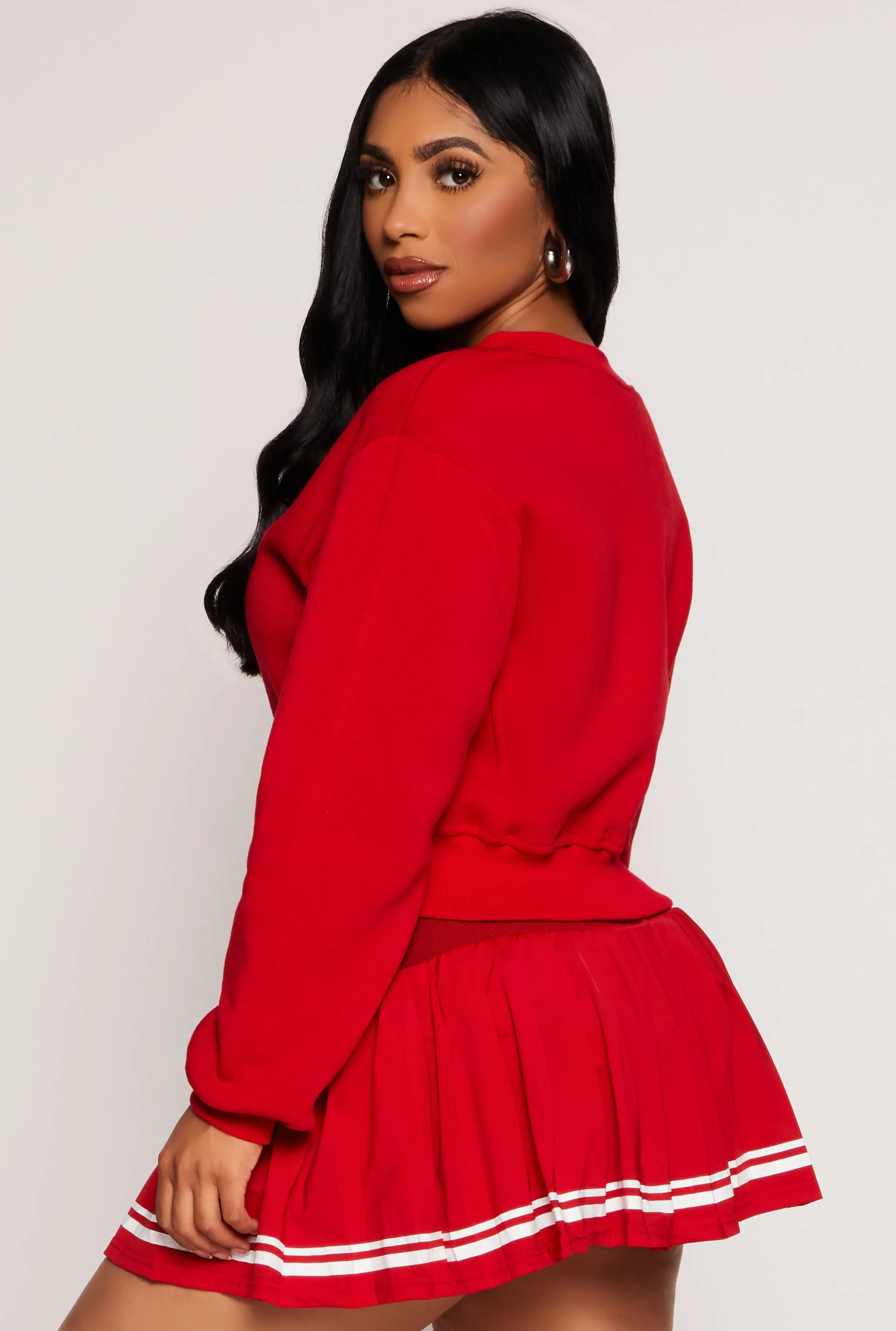 Fleece V Neck Pullover Sweatshirt sold by Rainbow product image thumbnail 3