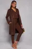 Ambiance Faux Suede Notched Collar Coat sold by Rainbow