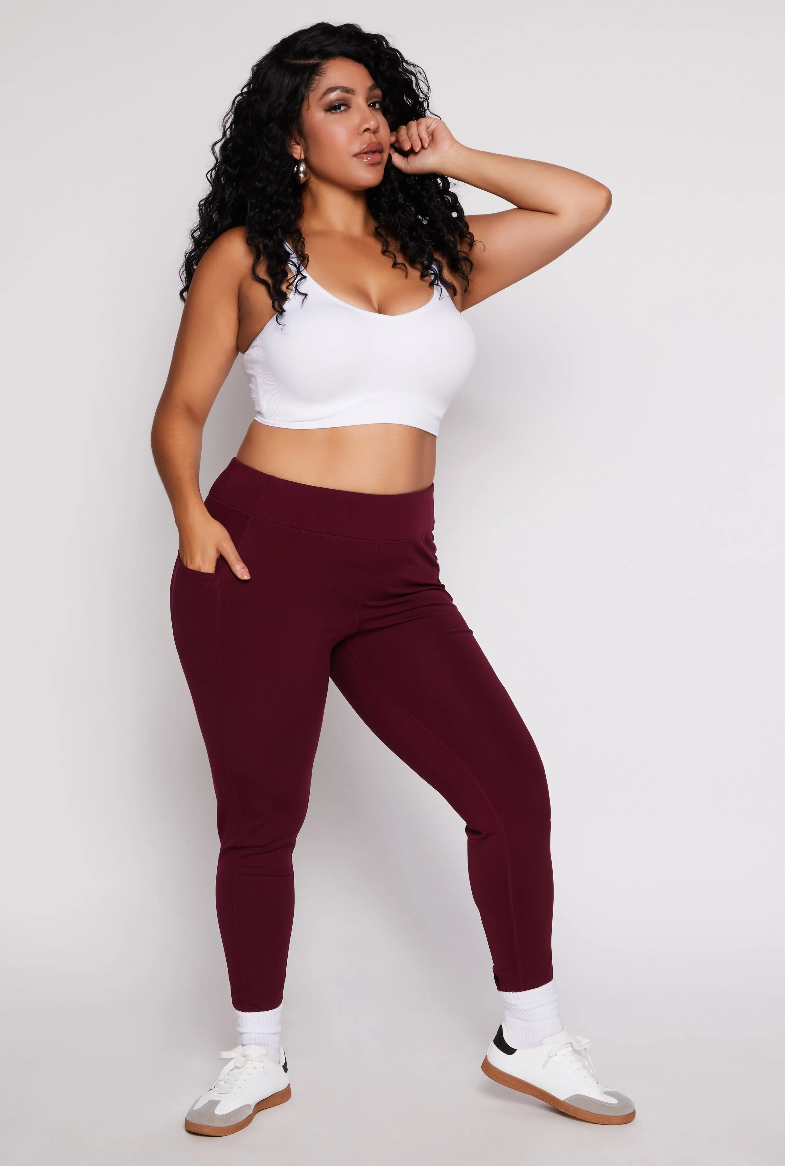 Plus Size Fleece Lined High Waist Leggings sold by Rainbow