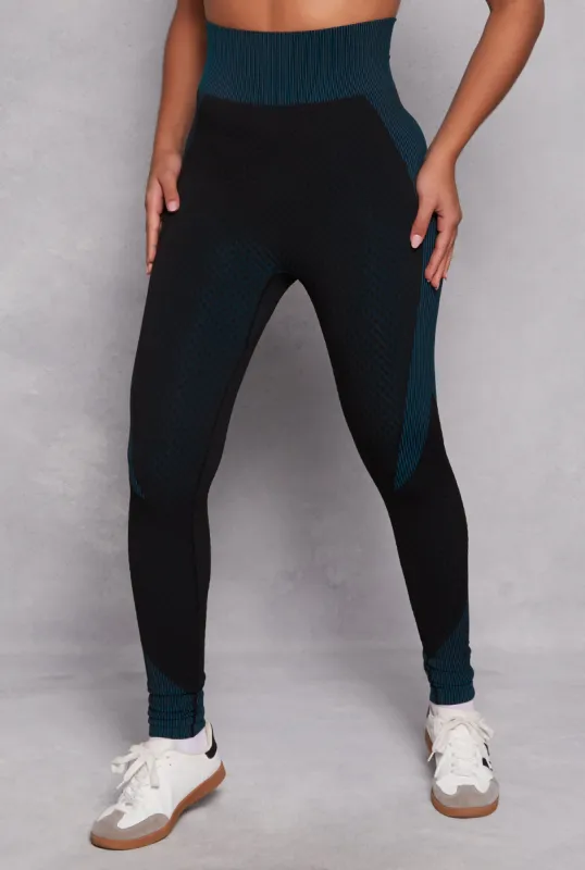 Seamless Textured Knit High Waist Leggings sold by Rainbow