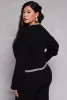 Plus Size Contrast Trim Knit Sweater sold by Rainbow