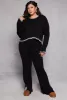 Plus Size Contrast Trim Knit Sweater sold by Rainbow