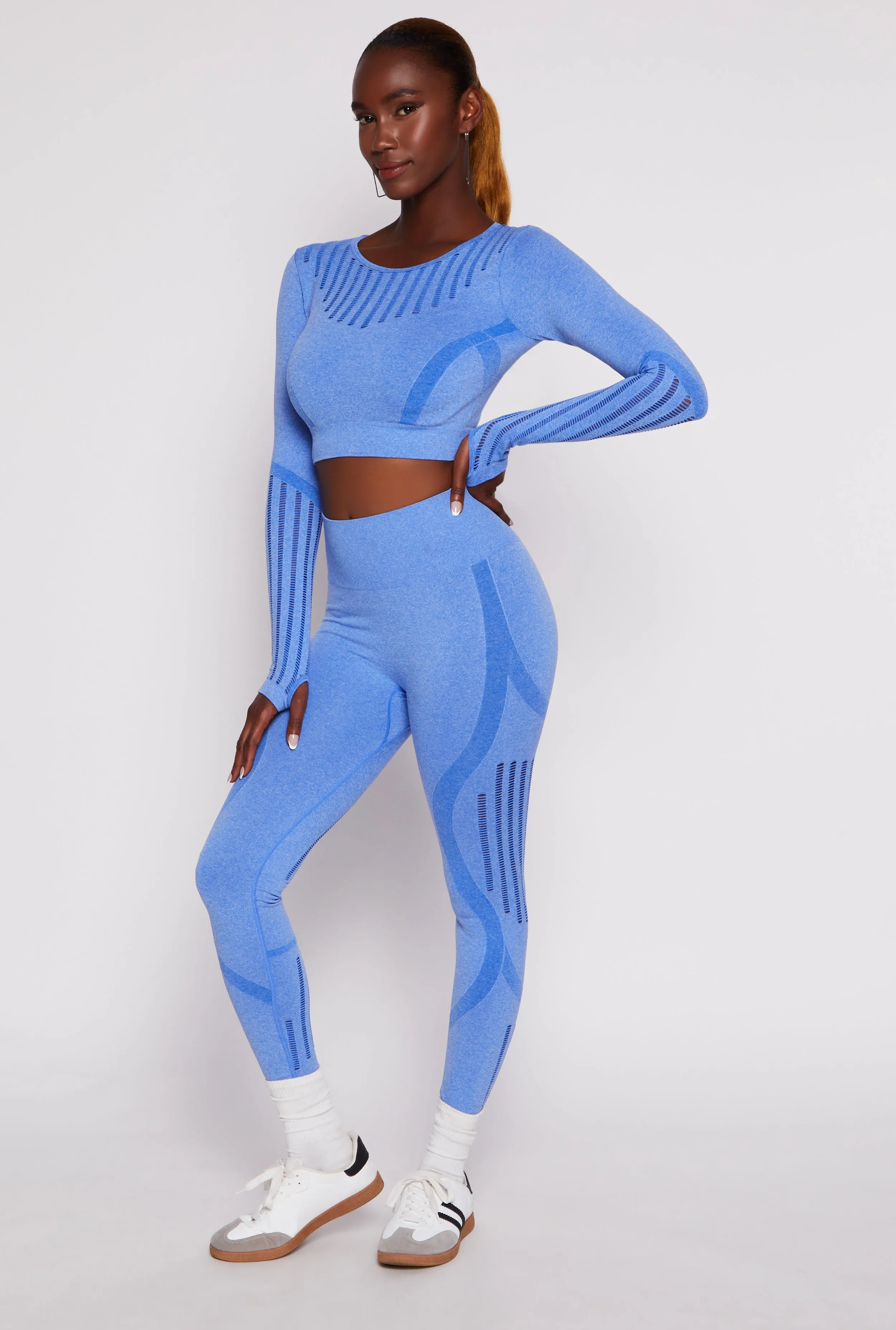 Seamless Laser Cut High Waist Leggings sold by Rainbow