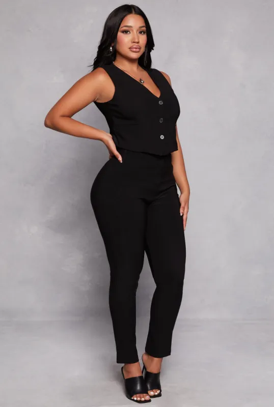 Iris Crepe Knit High Waisted Dress Pants made by iris