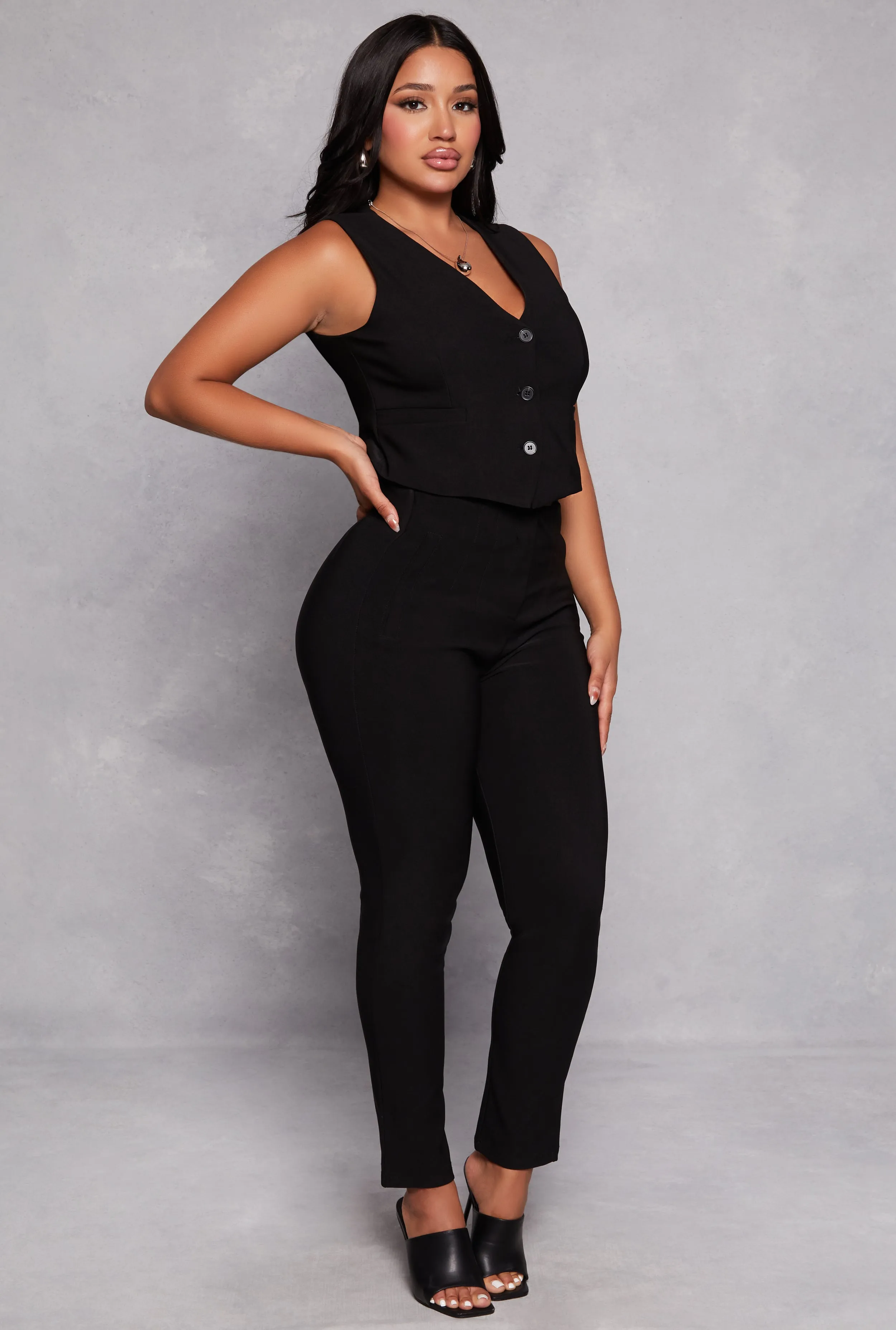 Iris Crepe Knit High Waisted Dress Pants sold by Rainbow