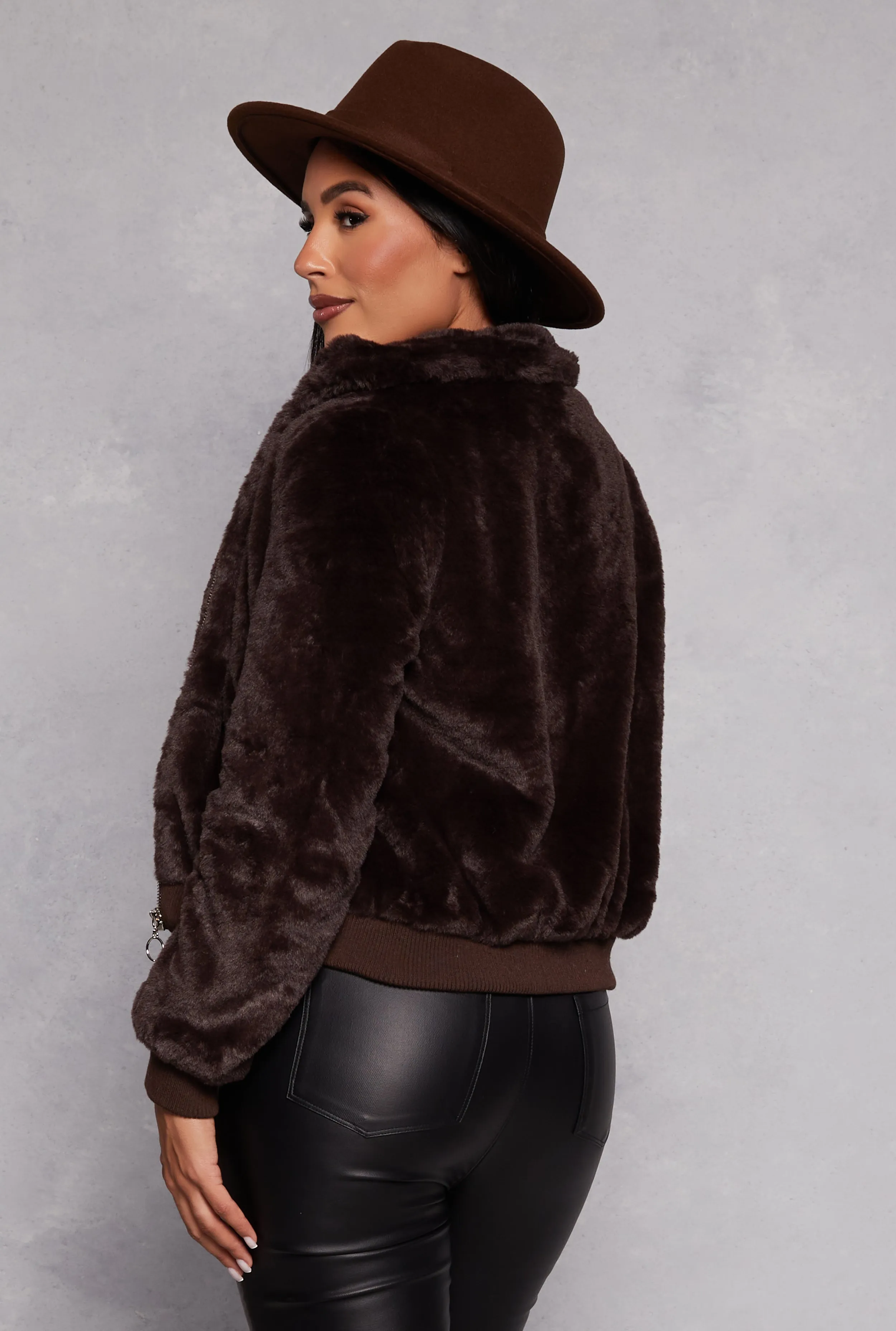 Ambiance Faux Fur Bomber Jacket sold by Rainbow product image thumbnail 3