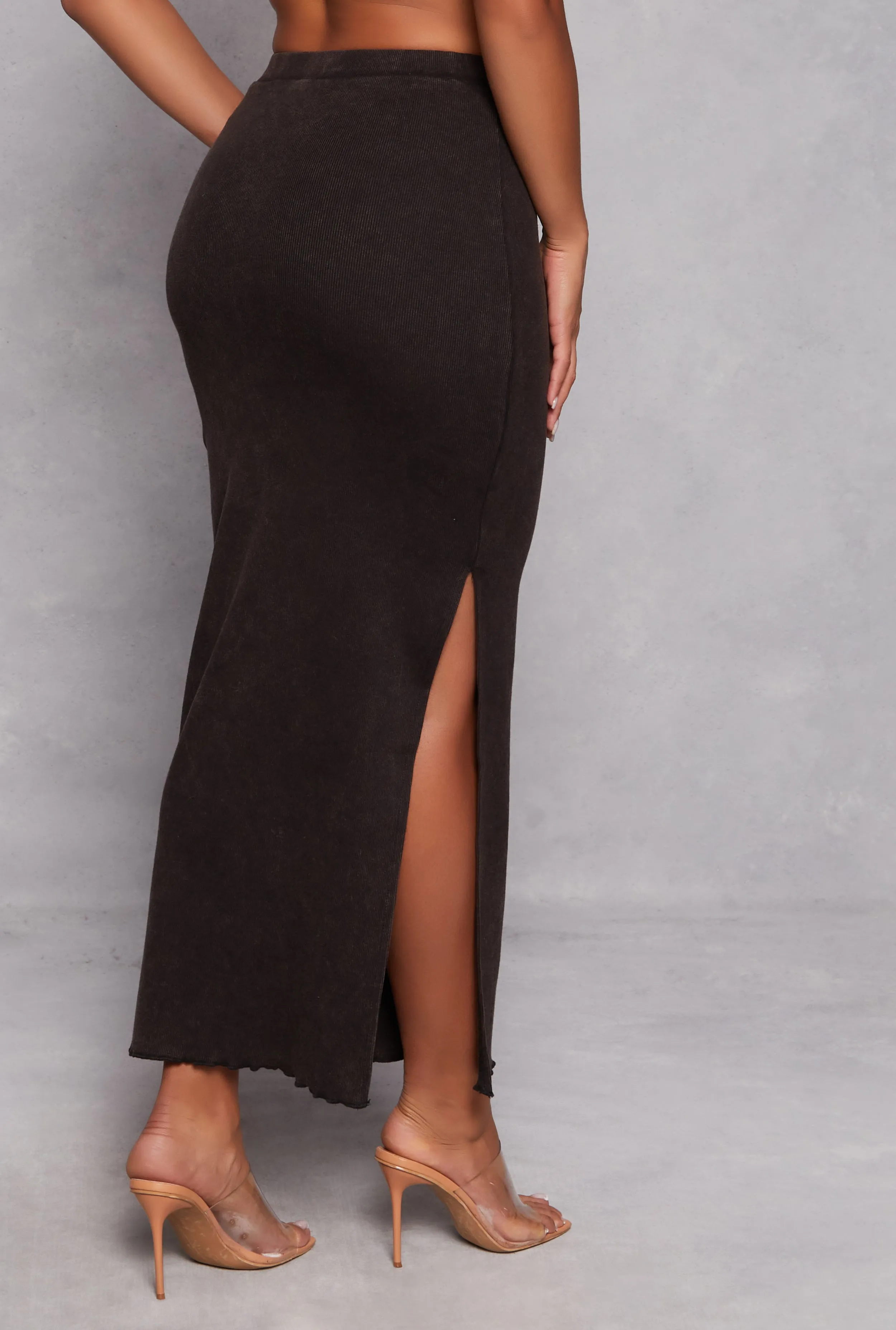 Madden Girl Lettuce Edge Side Slit Maxi Skirt sold by Rainbow product image thumbnail 3