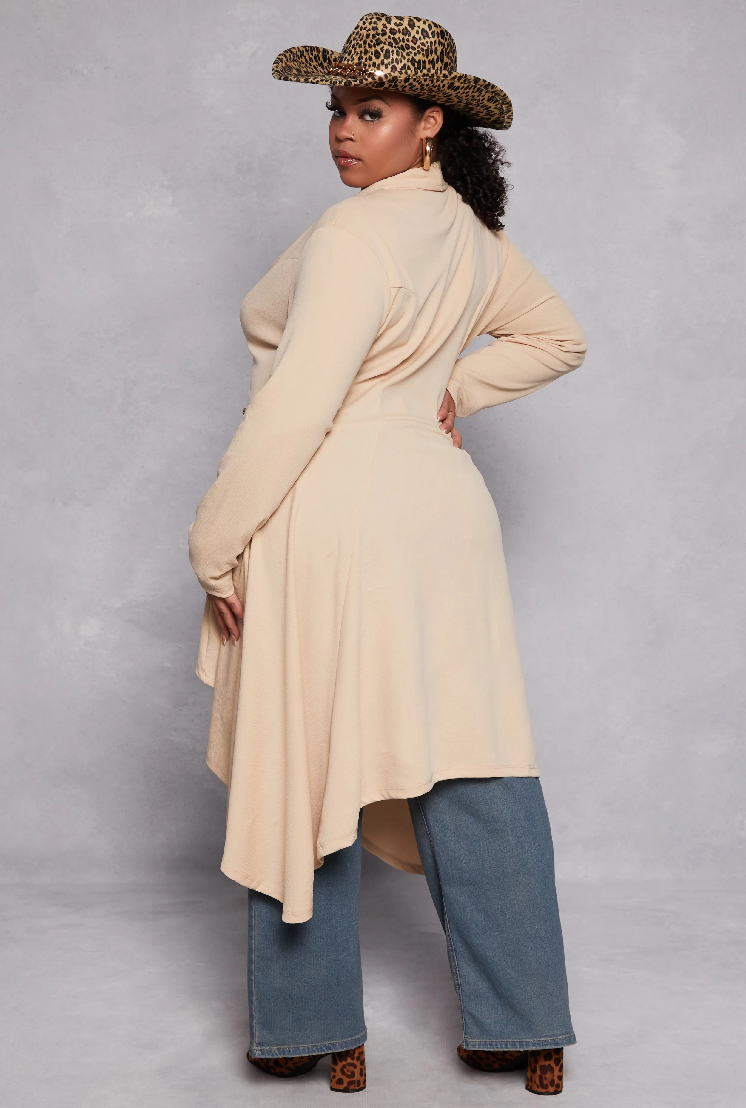 Plus Size Chain Button High Low Blazer sold by Rainbow product image thumbnail 3