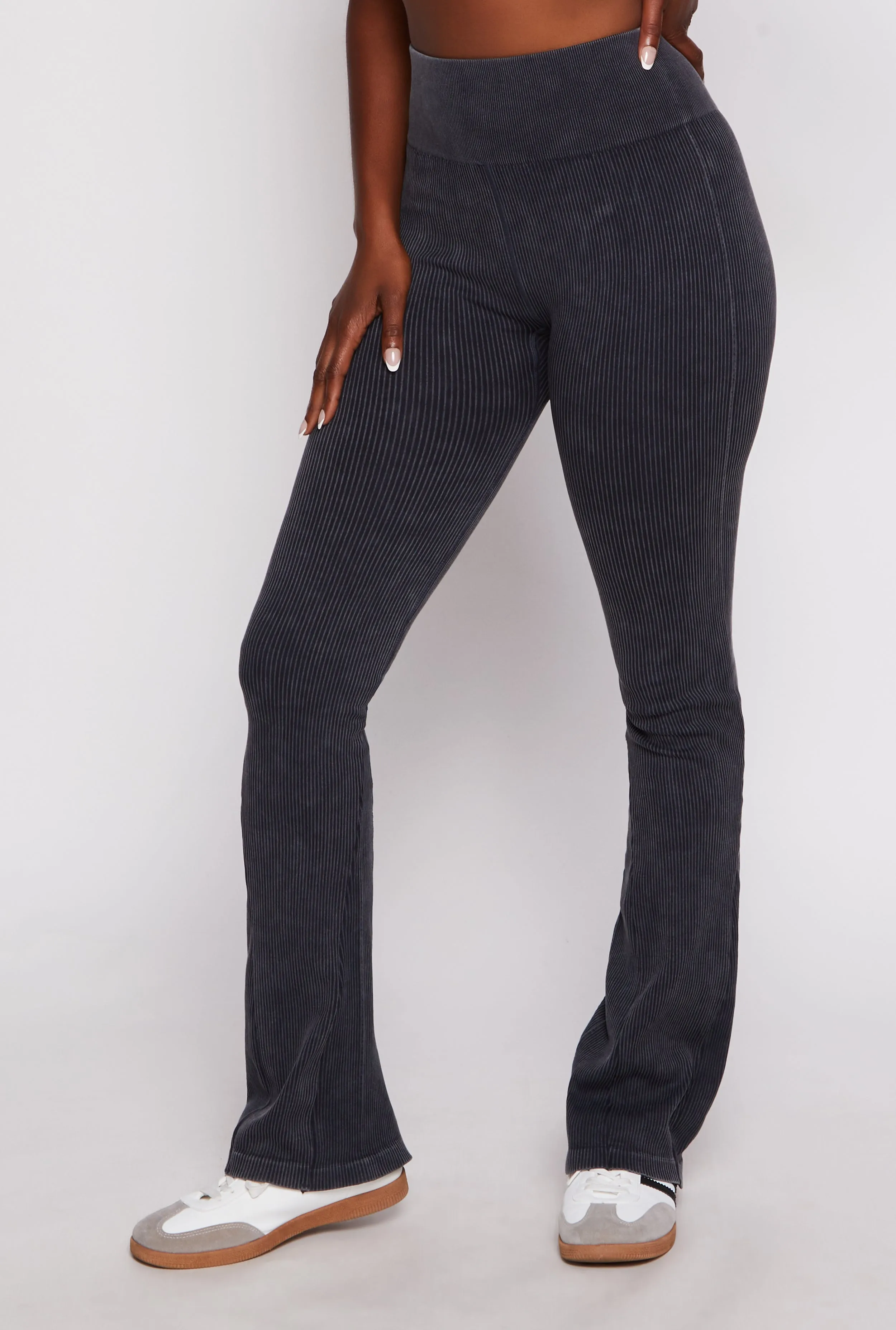 Ribbed High Waist Flare Yoga Pants sold by Rainbow product image thumbnail 2