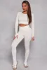 Seamless Laser Cut Long Sleeve Crop Top sold by Rainbow