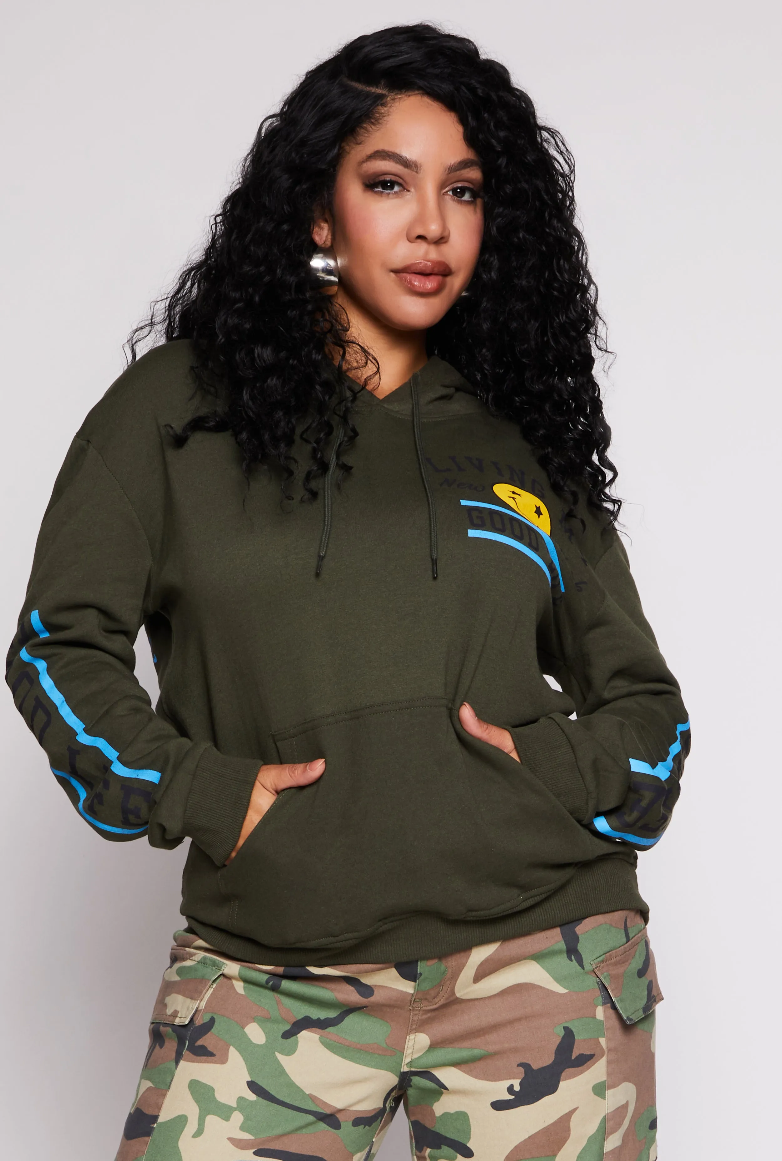 Plus Size Living My Good Life Pullover Hoodie sold by Rainbow