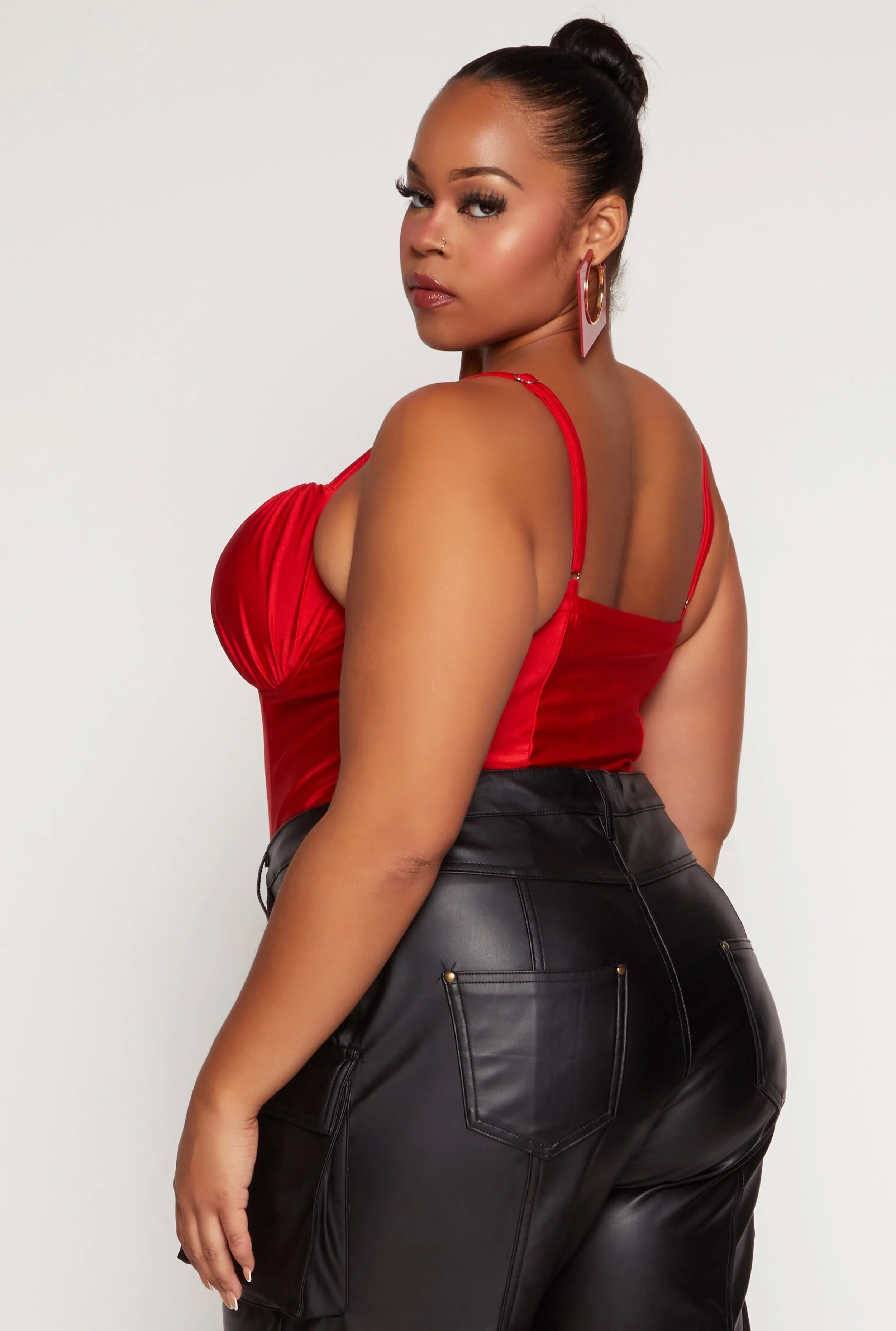 Plus Size Ruched Detail Bustier Bodysuit sold by Rainbow product image thumbnail 3