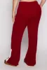Plus Size Knit Contrast Stripe High Waist Flare Pants sold by Rainbow