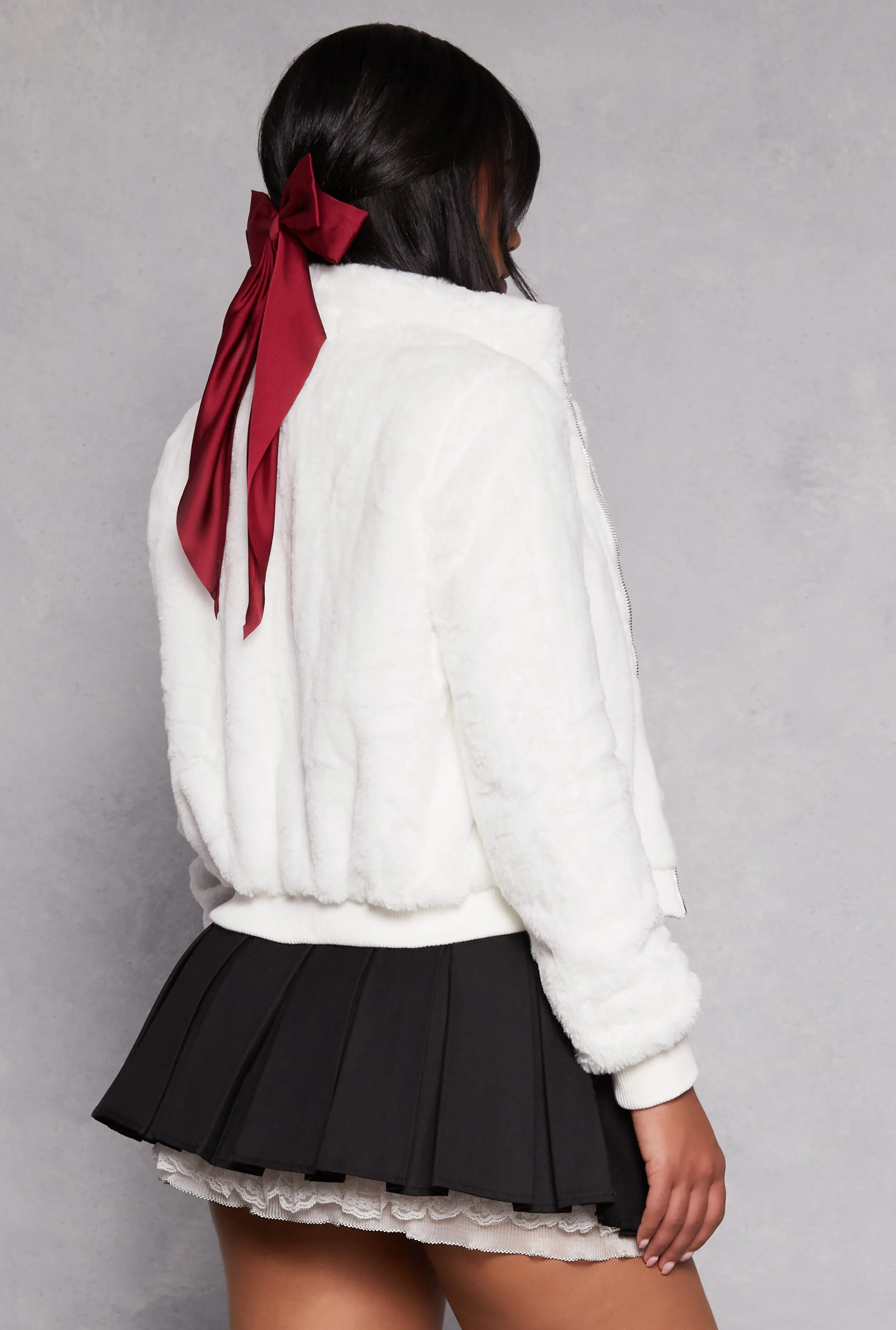 Ambiance Faux Fur Bomber Jacket sold by Rainbow product image thumbnail 3