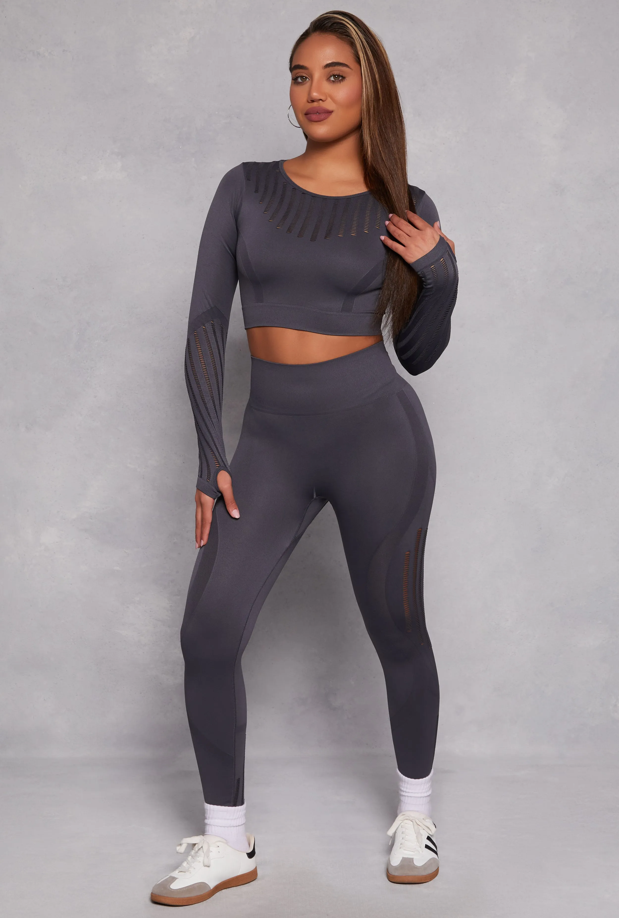 Seamless Laser Cut High Waist Leggings sold by Rainbow