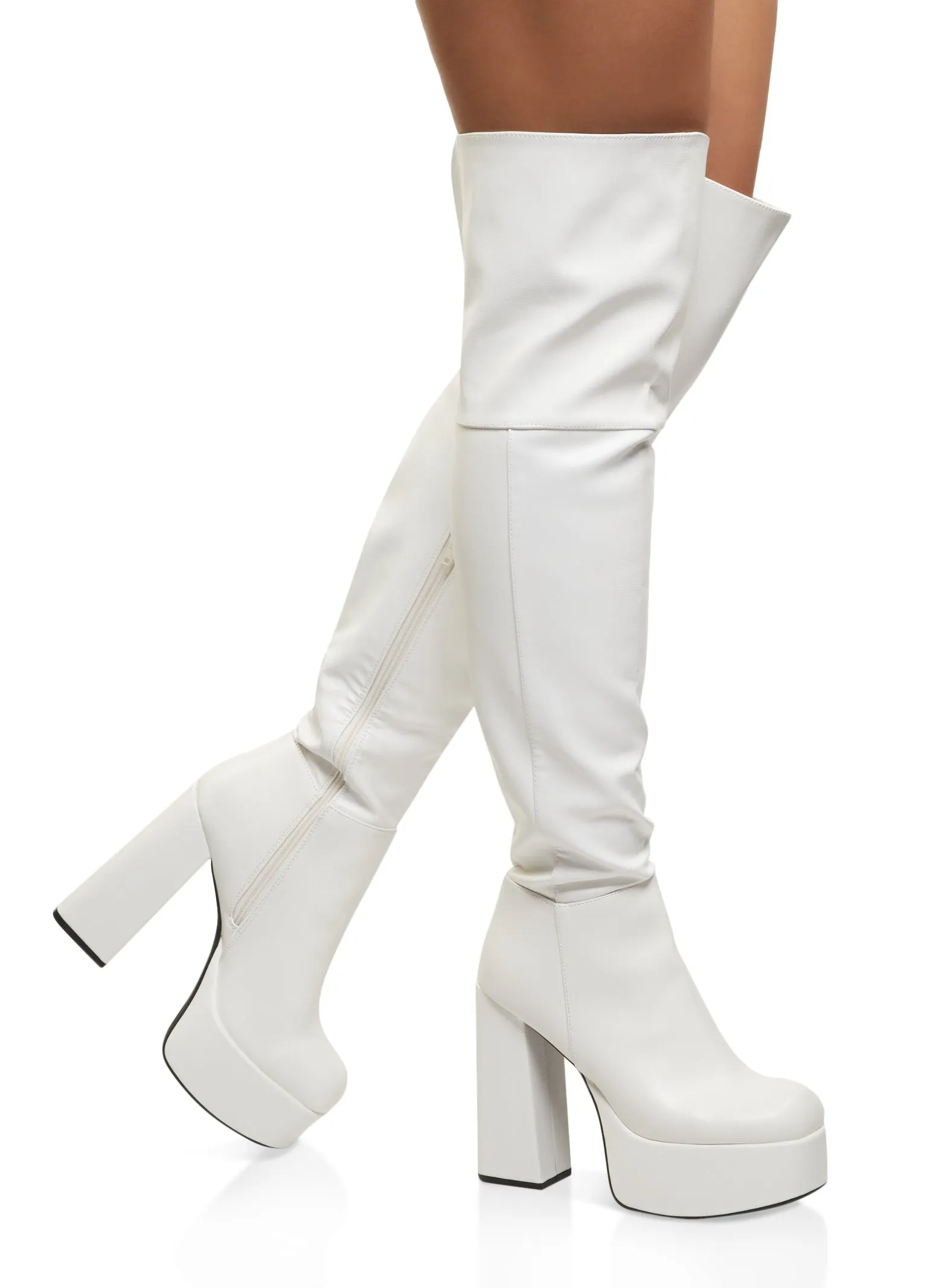 Platform Side Zip Over the Knee Boots sold by Rainbow