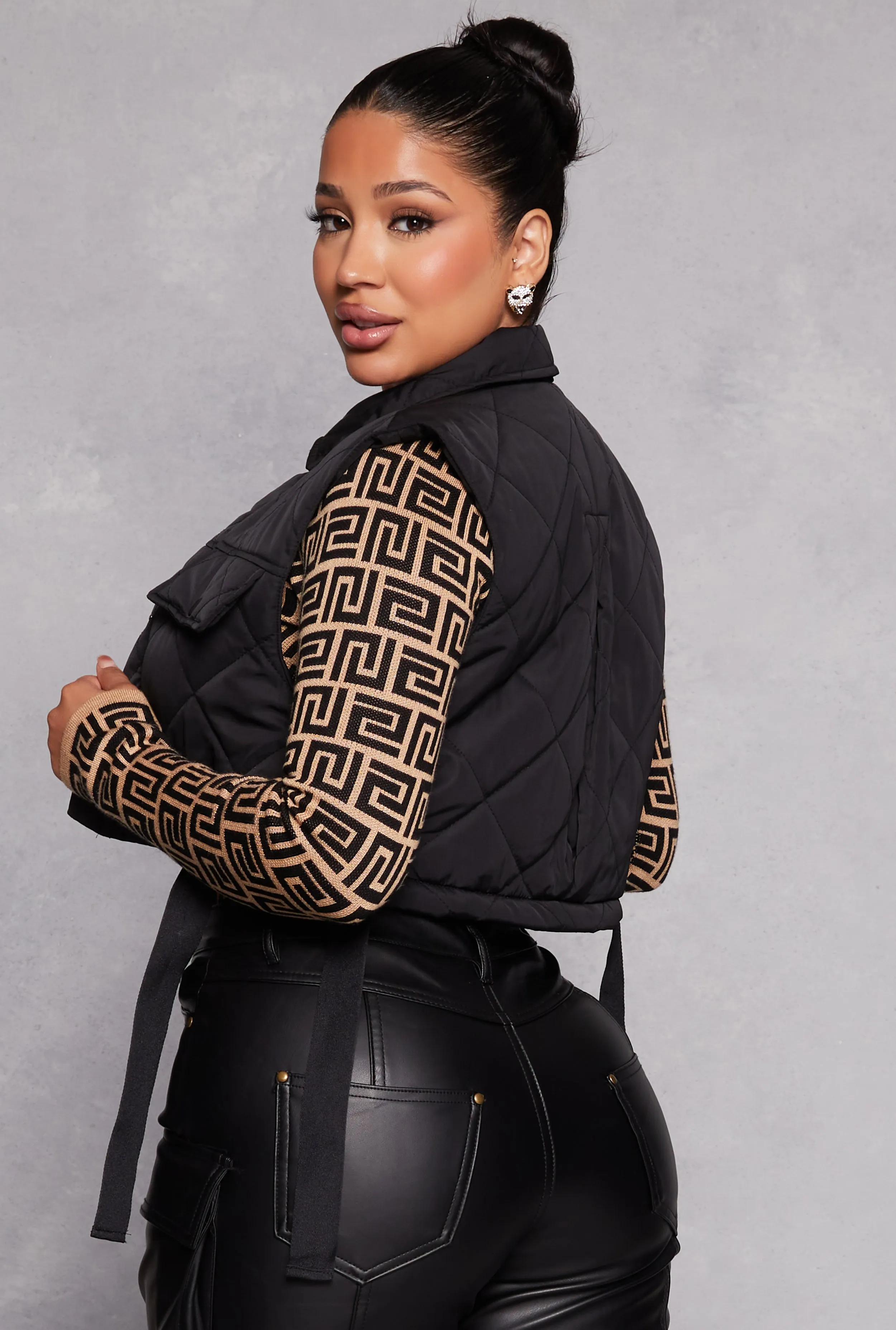 Almost Famous Quilted Snap Button Front Vest sold by Rainbow product image thumbnail 3