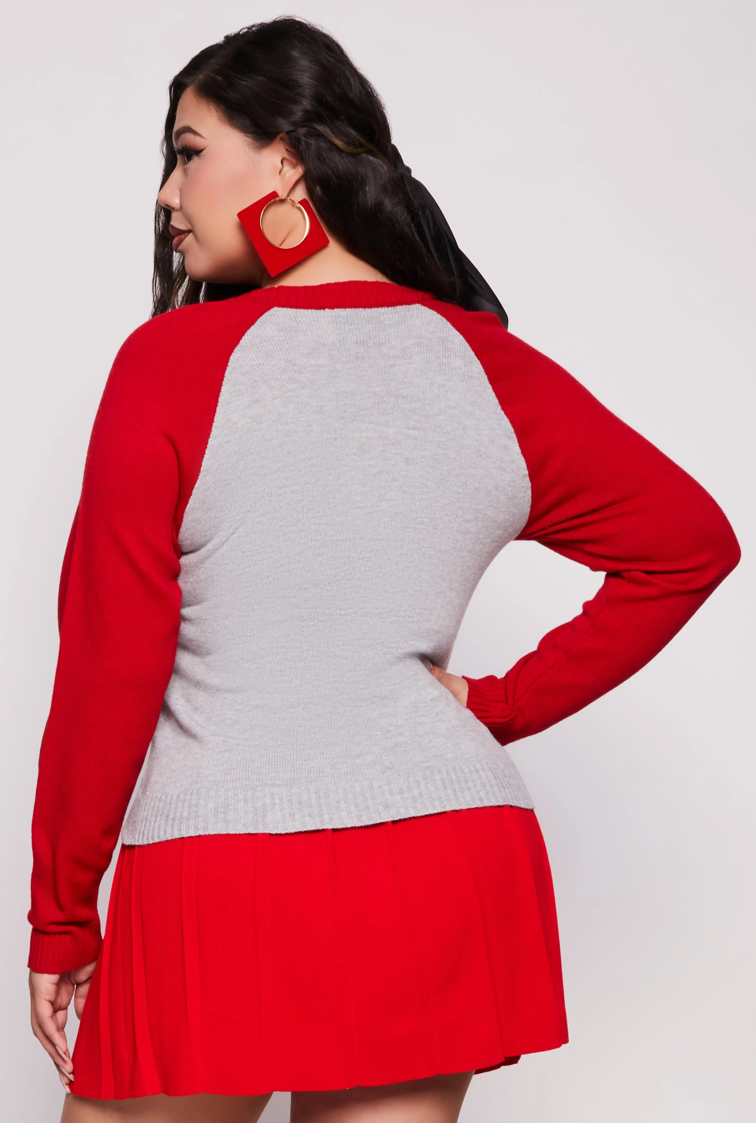 Plus Size Heart Raglan Sweater sold by Rainbow product image thumbnail 3
