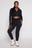 Plus Size Seamless Zip Front Cropped Track Jacket sold by Rainbow