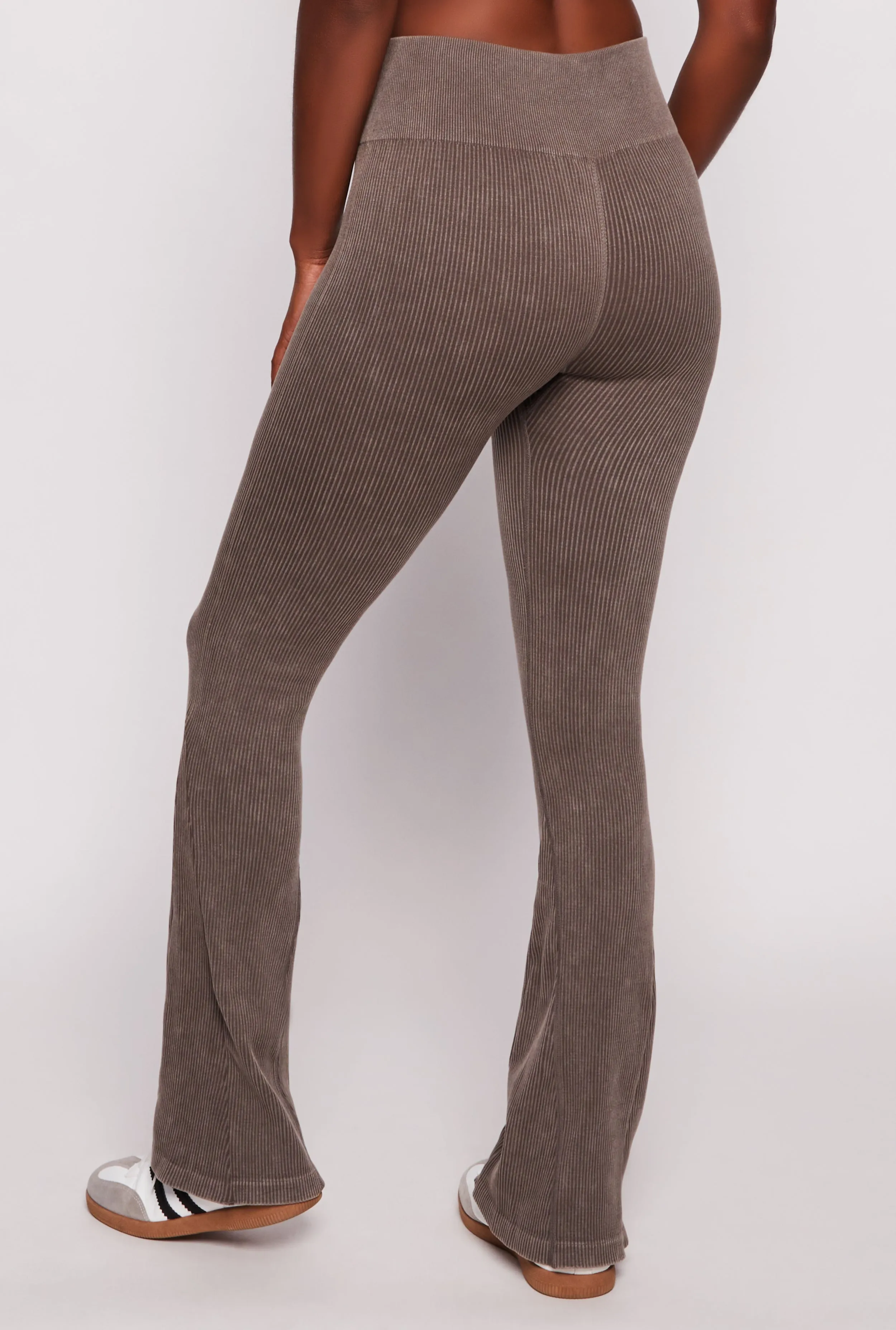 Ribbed High Waist Flare Yoga Pants sold by Rainbow product image thumbnail 3