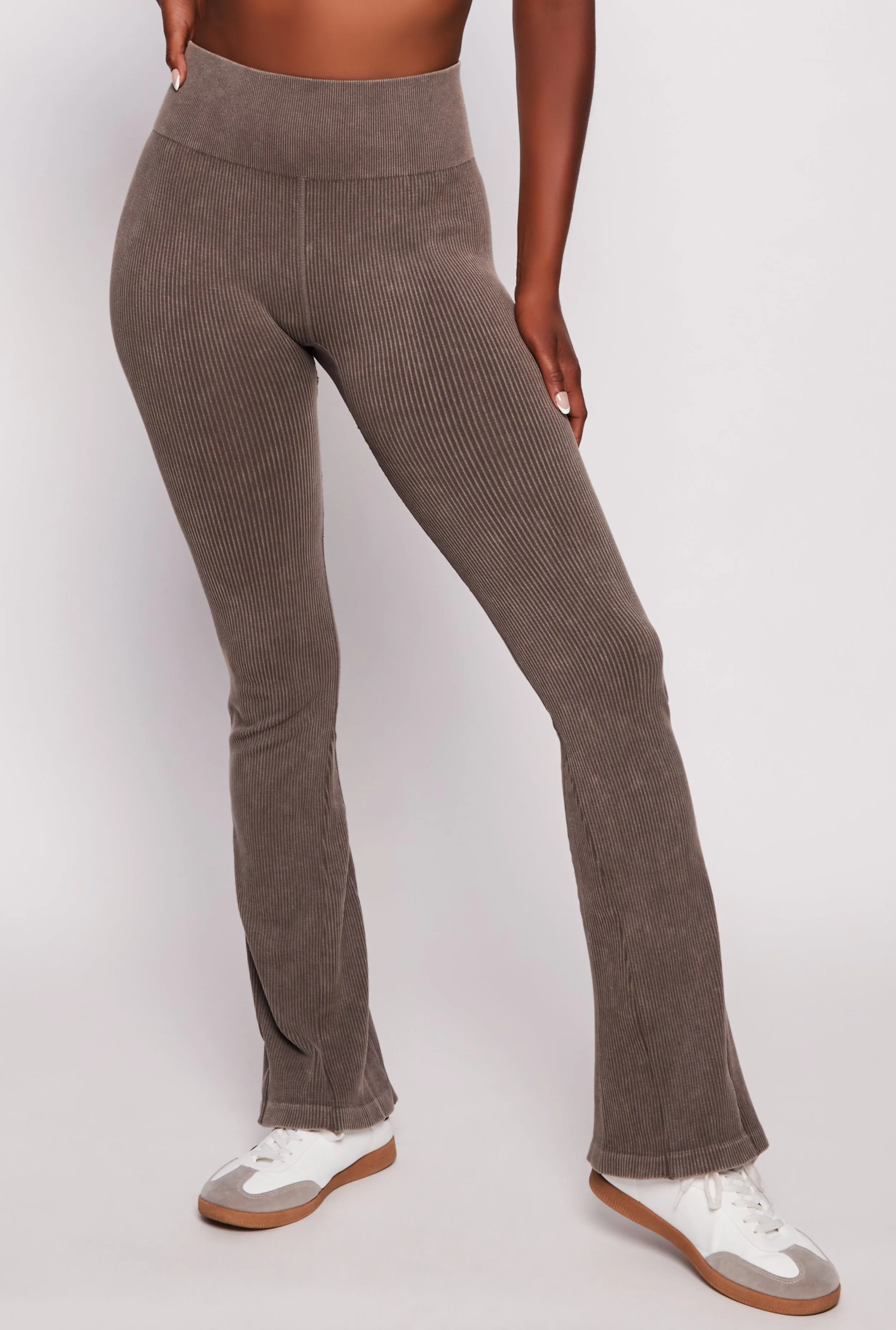 Ribbed High Waist Flare Yoga Pants sold by Rainbow product image thumbnail 2