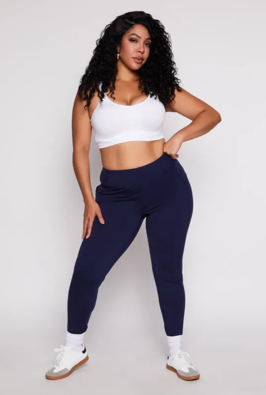 Plus Size Fleece Lined High Waist Leggings sold by Rainbow