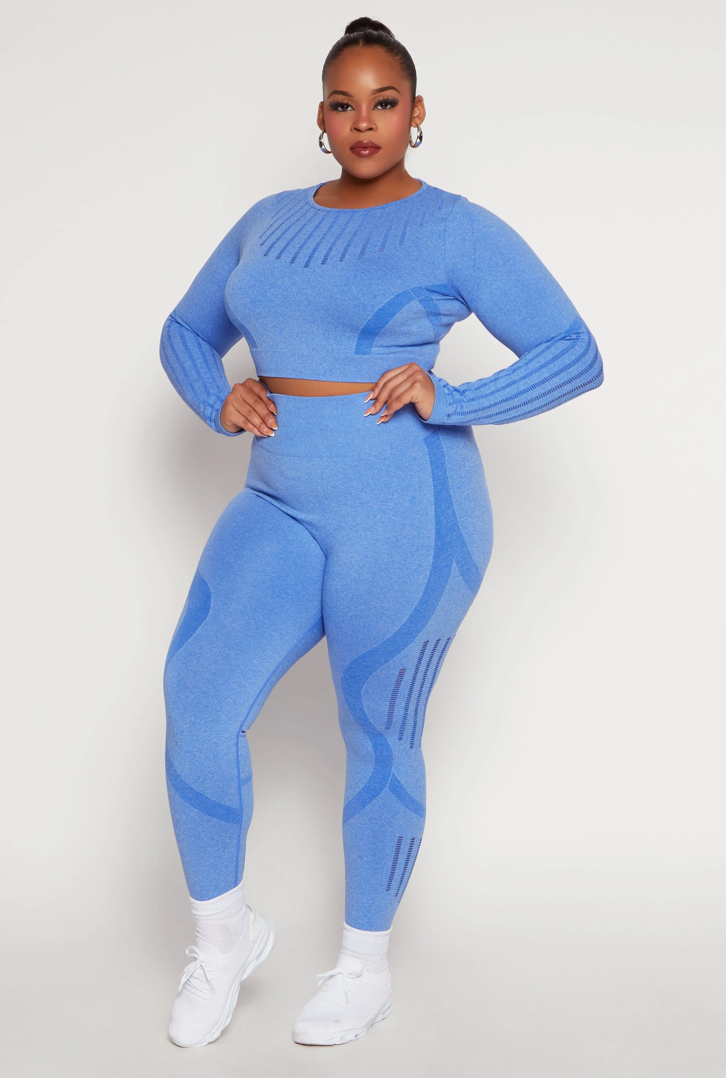 Plus Size Seamless Laser Cut Active Top sold by Rainbow product image thumbnail 2