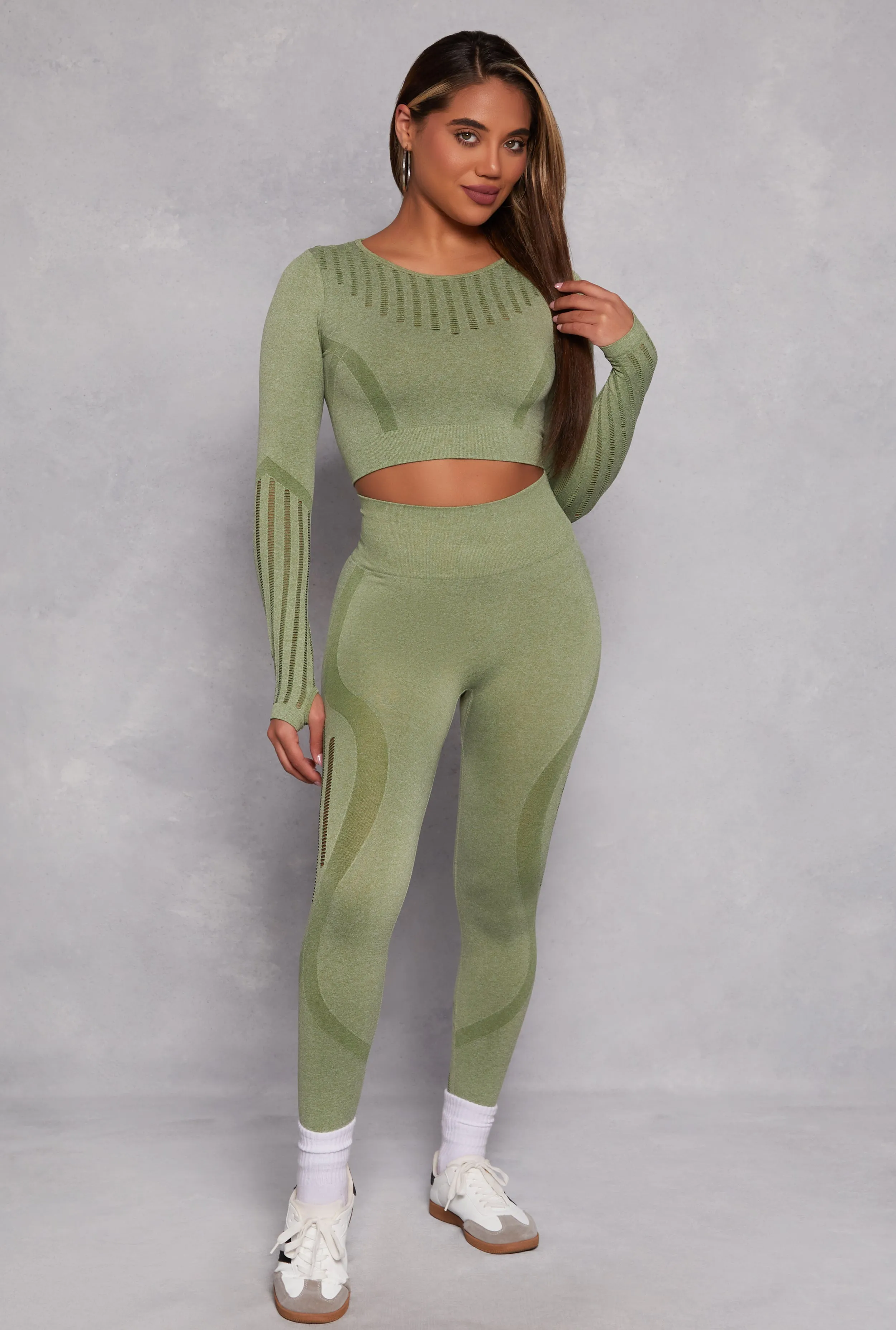 Seamless Laser Cut High Waist Leggings sold by Rainbow